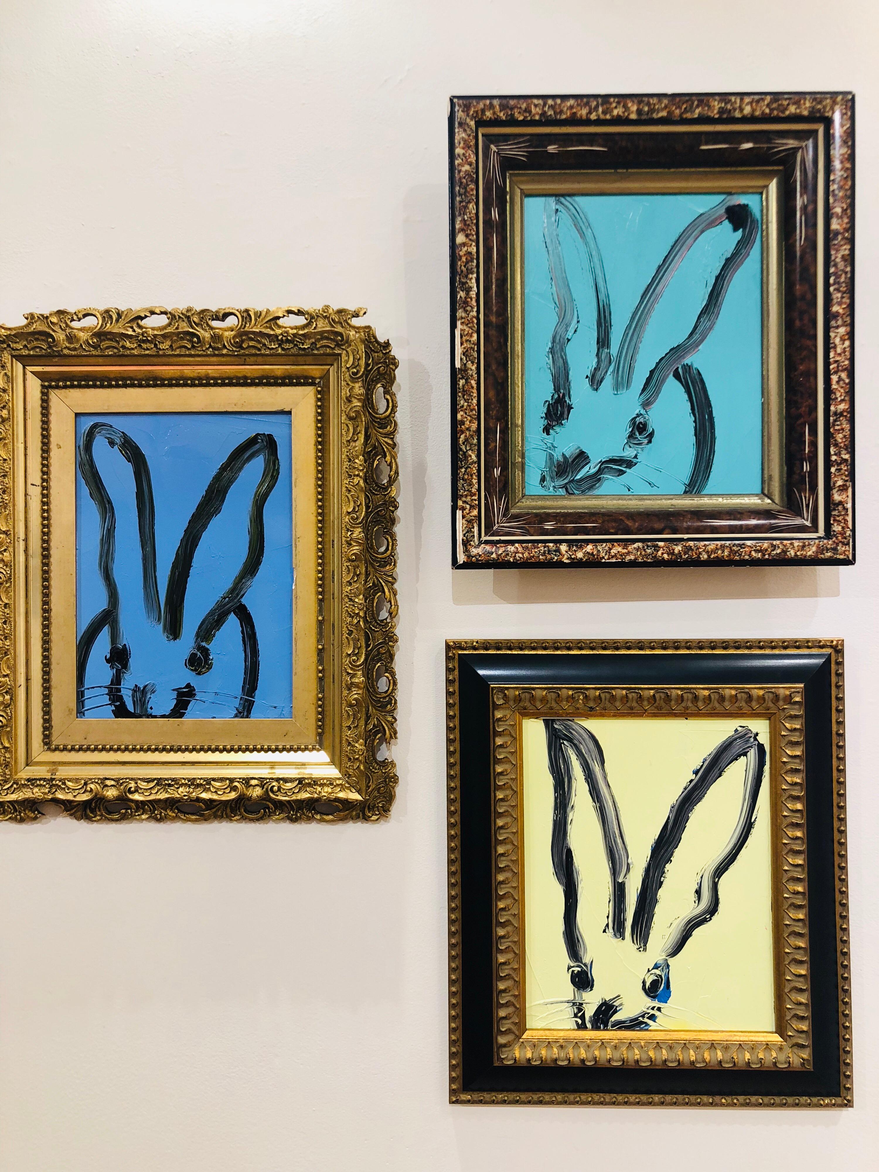 Blue Bunny - Brown Animal Painting by Hunt Slonem