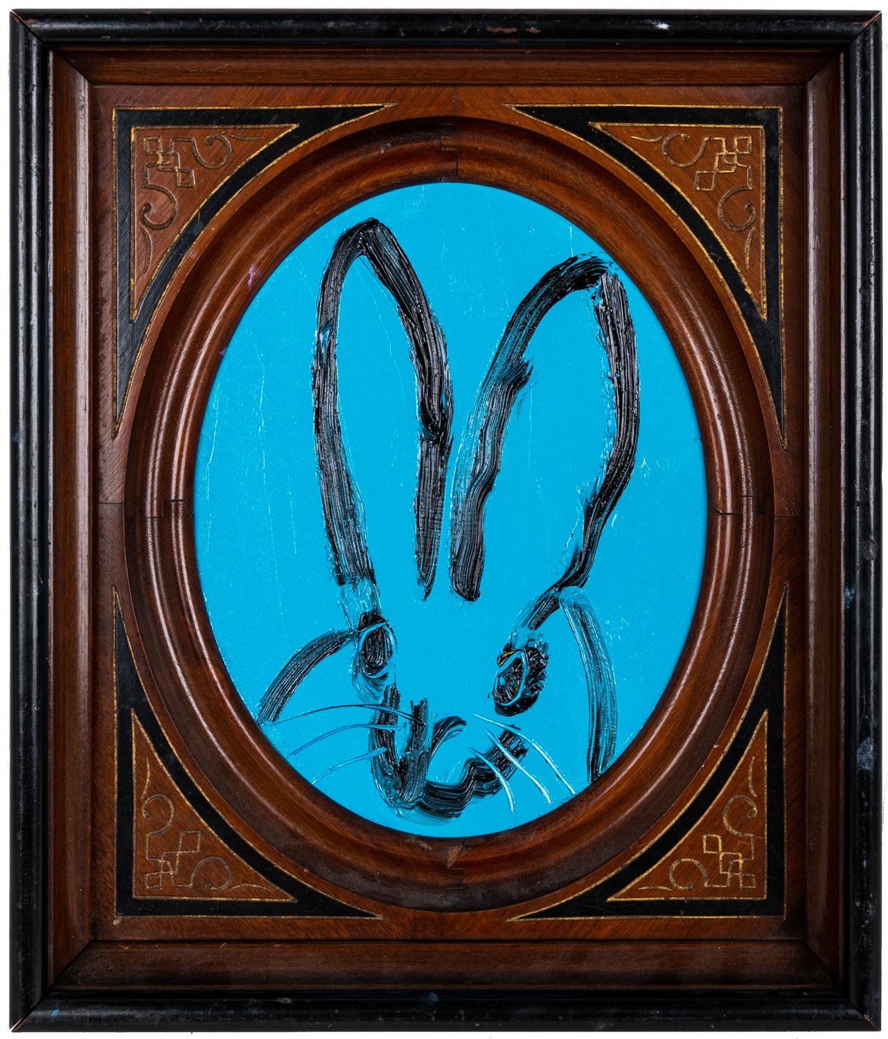 Hunt Slonem Animal Painting - Blue Bunny