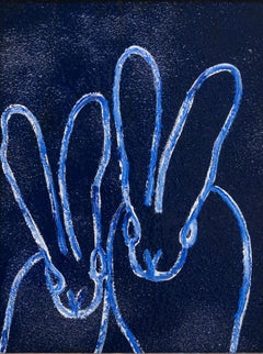 Blue Diamond Dust, 2026, Bunny painting by Hunt Slonem