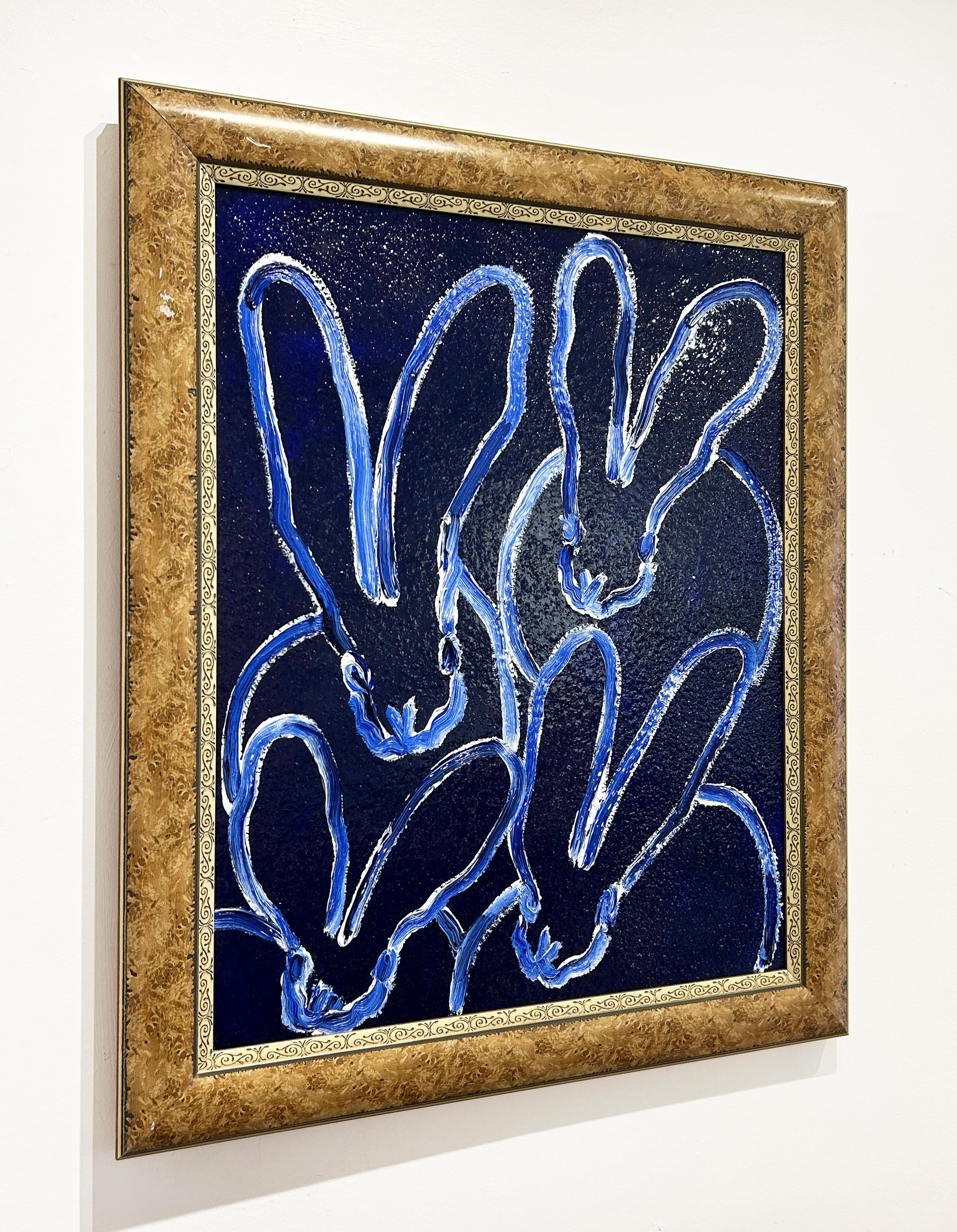 Artist:  Slonem, Hunt
Title:  Blue Diamond Dust 4 Play
Date:  2024
Medium:  Oil & Acrylic with Diamond Dust on Wood
Unframed Dimensions:  24