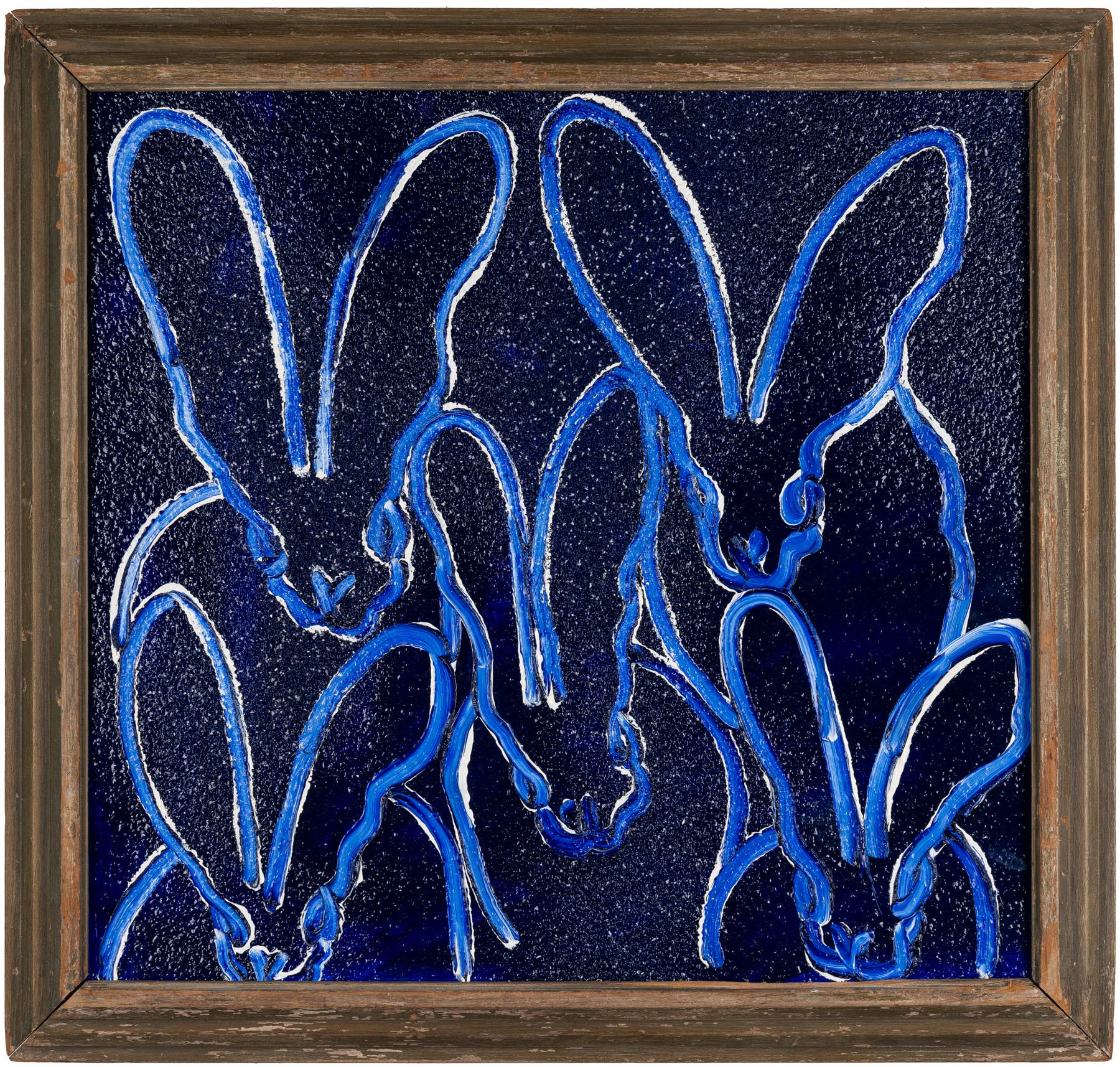 Hunt Slonem Animal Painting - Blue Diamond Dust
