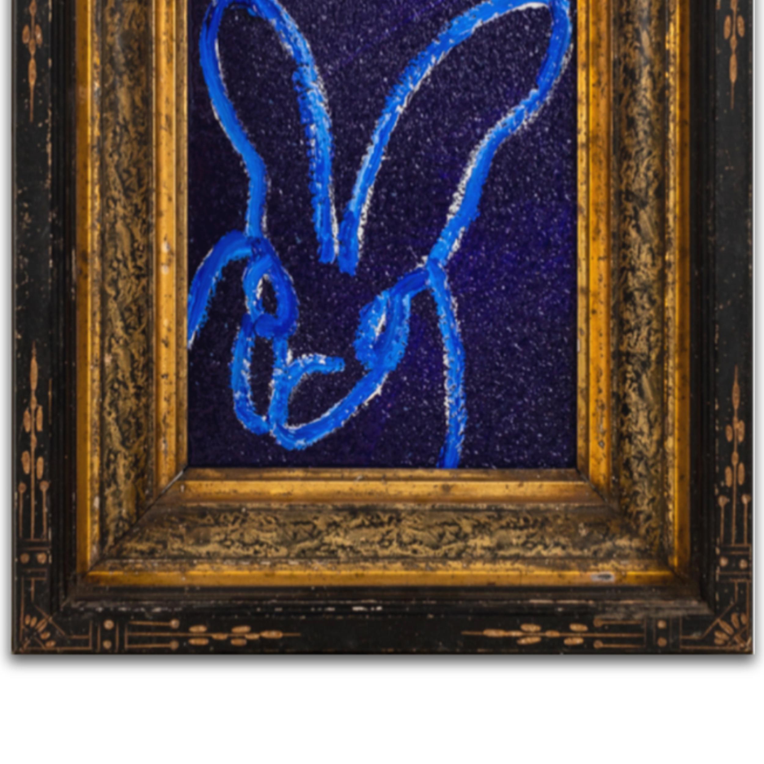 BLUE DIAMOND - Black Animal Painting by Hunt Slonem