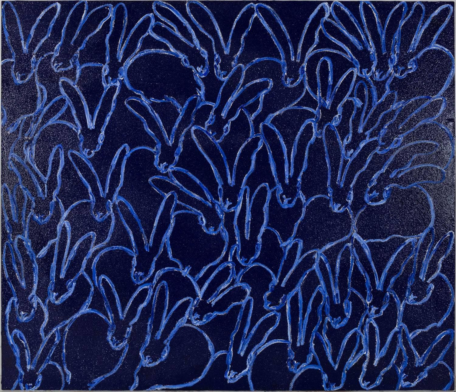 Hunt Slonem Animal Painting - Blue Man (EL00154)