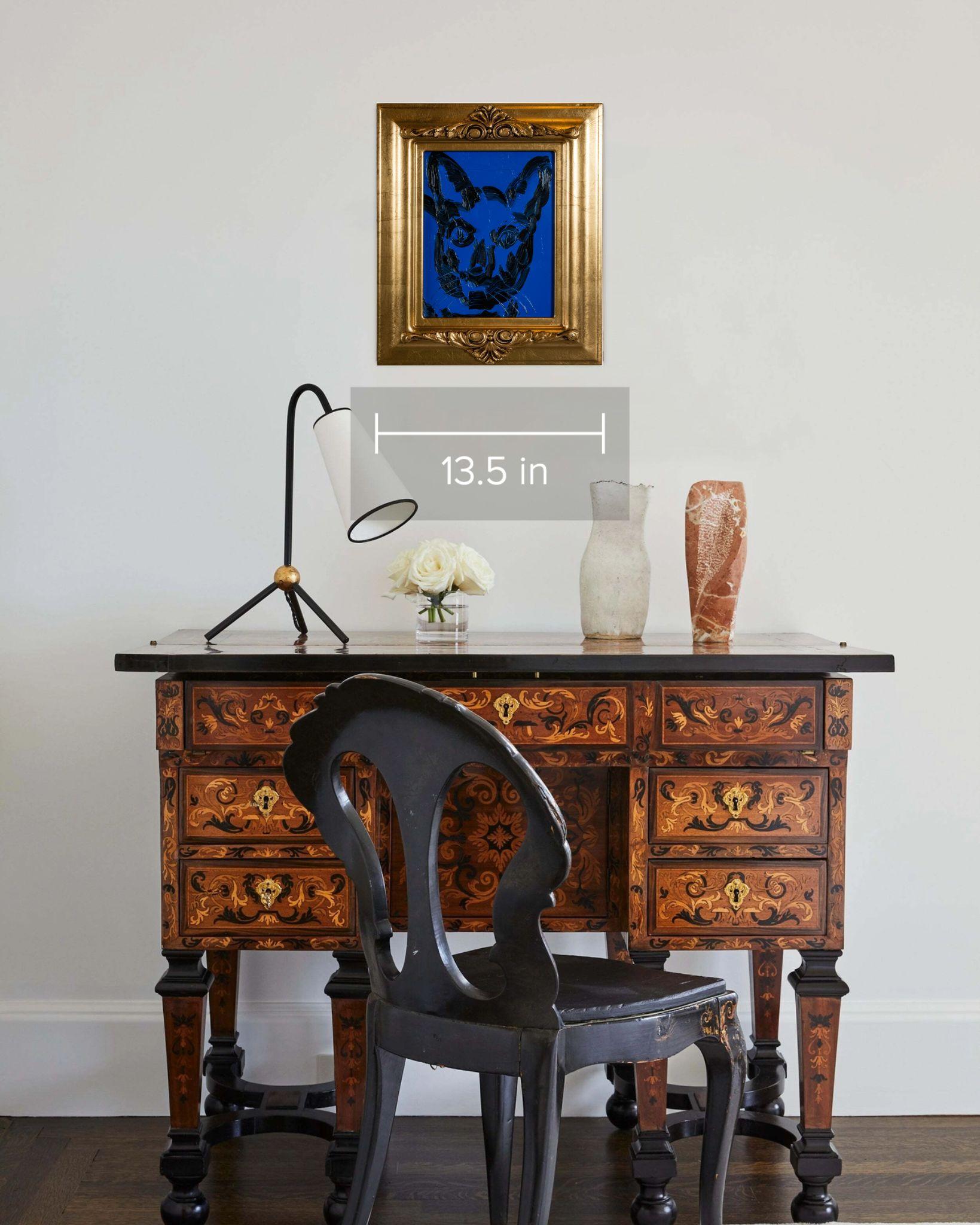Blue Man Meows - Post-Modern Painting by Hunt Slonem