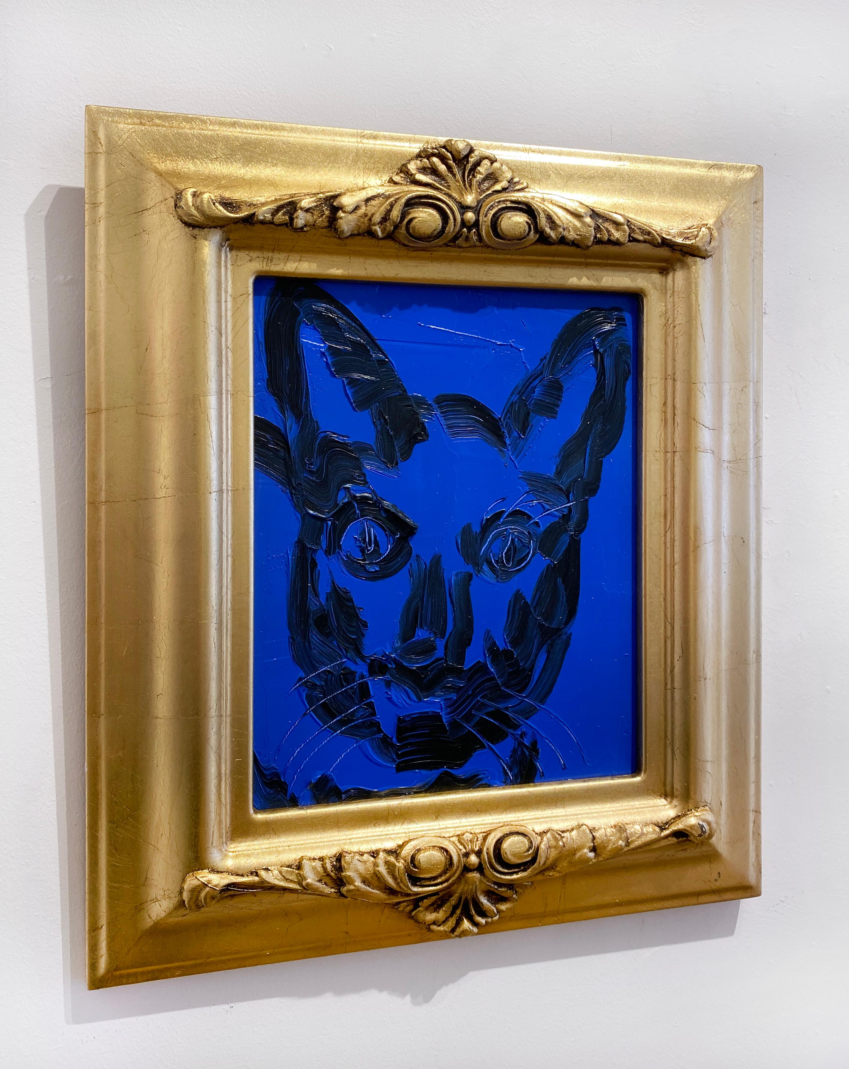 Artist:  Slonem, Hunt
Title:  Blue Man Meows
Series:  Cats
Date:  2022
Medium:  Oil on Wood
Unframed Dimensions:  10