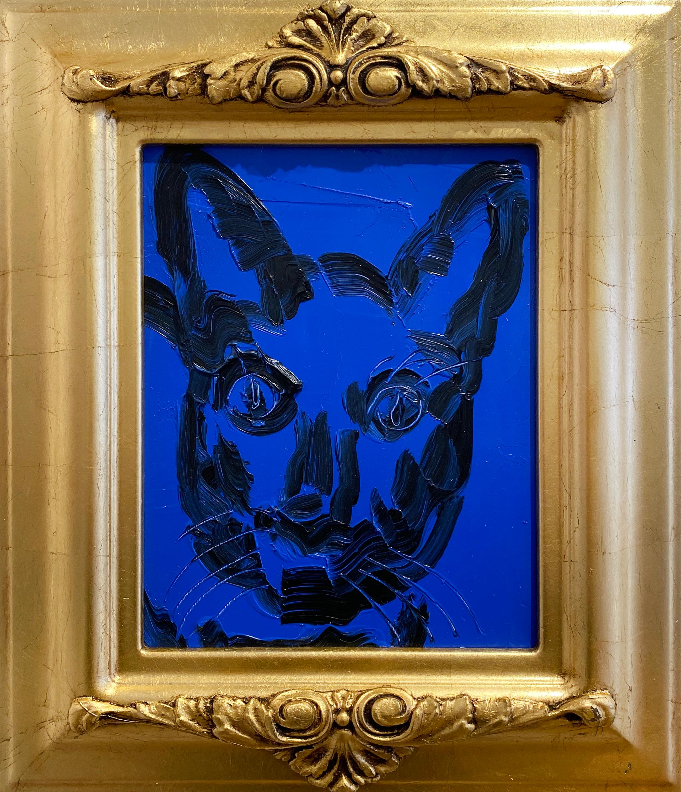 Blue Man Meows - Painting by Hunt Slonem