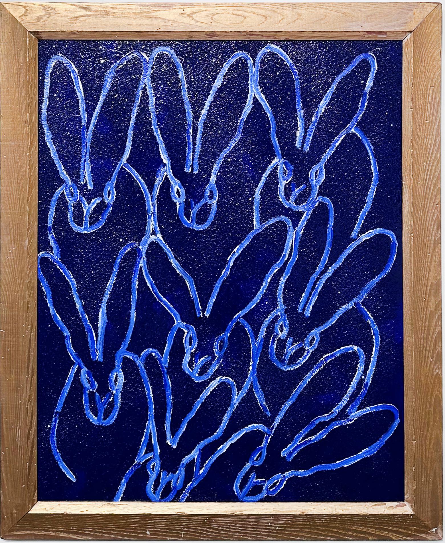 Hunt Slonem Animal Painting - Blue Mountain (Hutch)