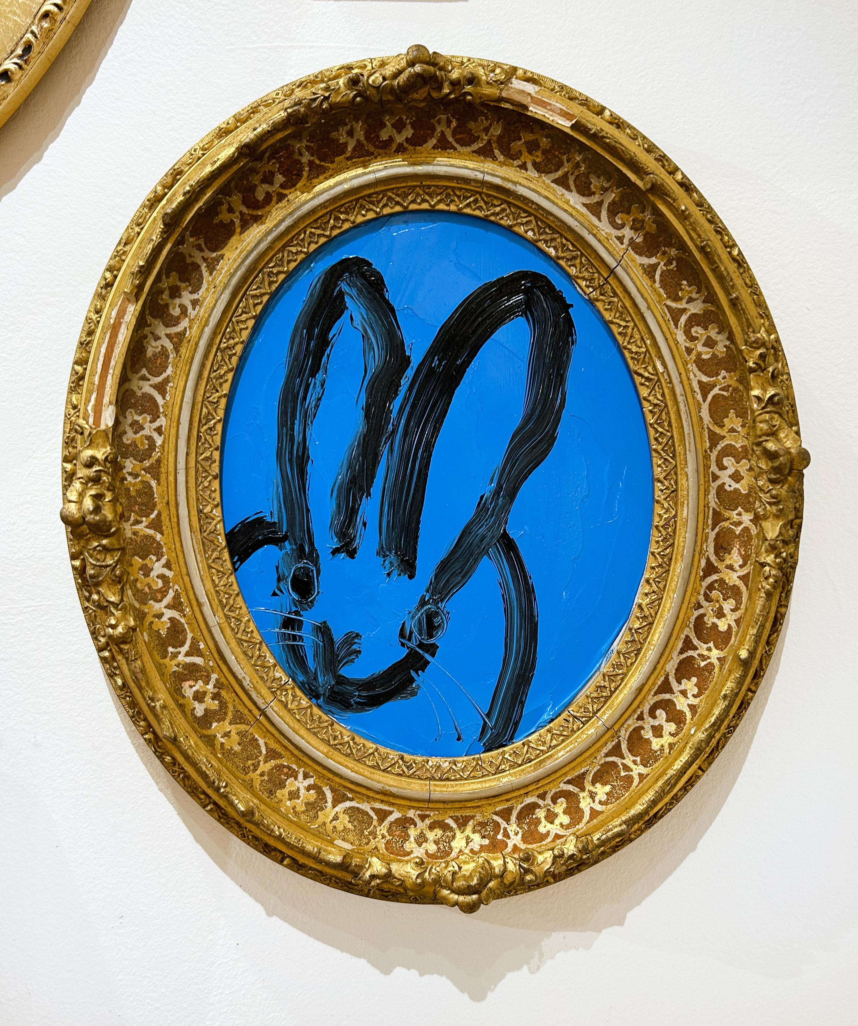 Blue Oval - Painting by Hunt Slonem