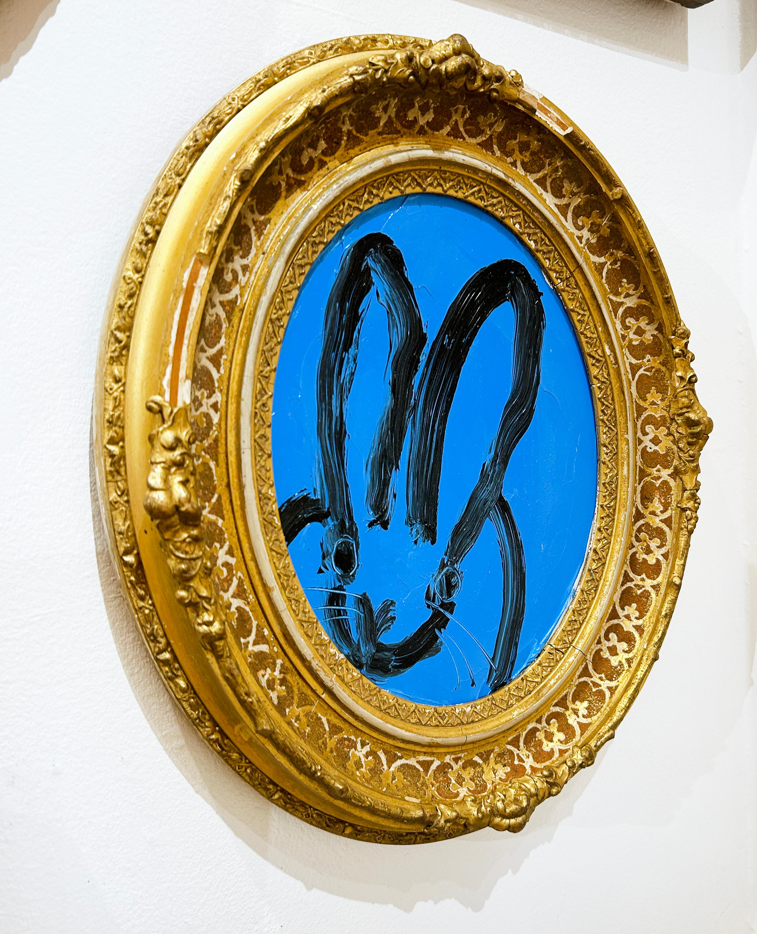 Blue Oval - Contemporary Painting by Hunt Slonem