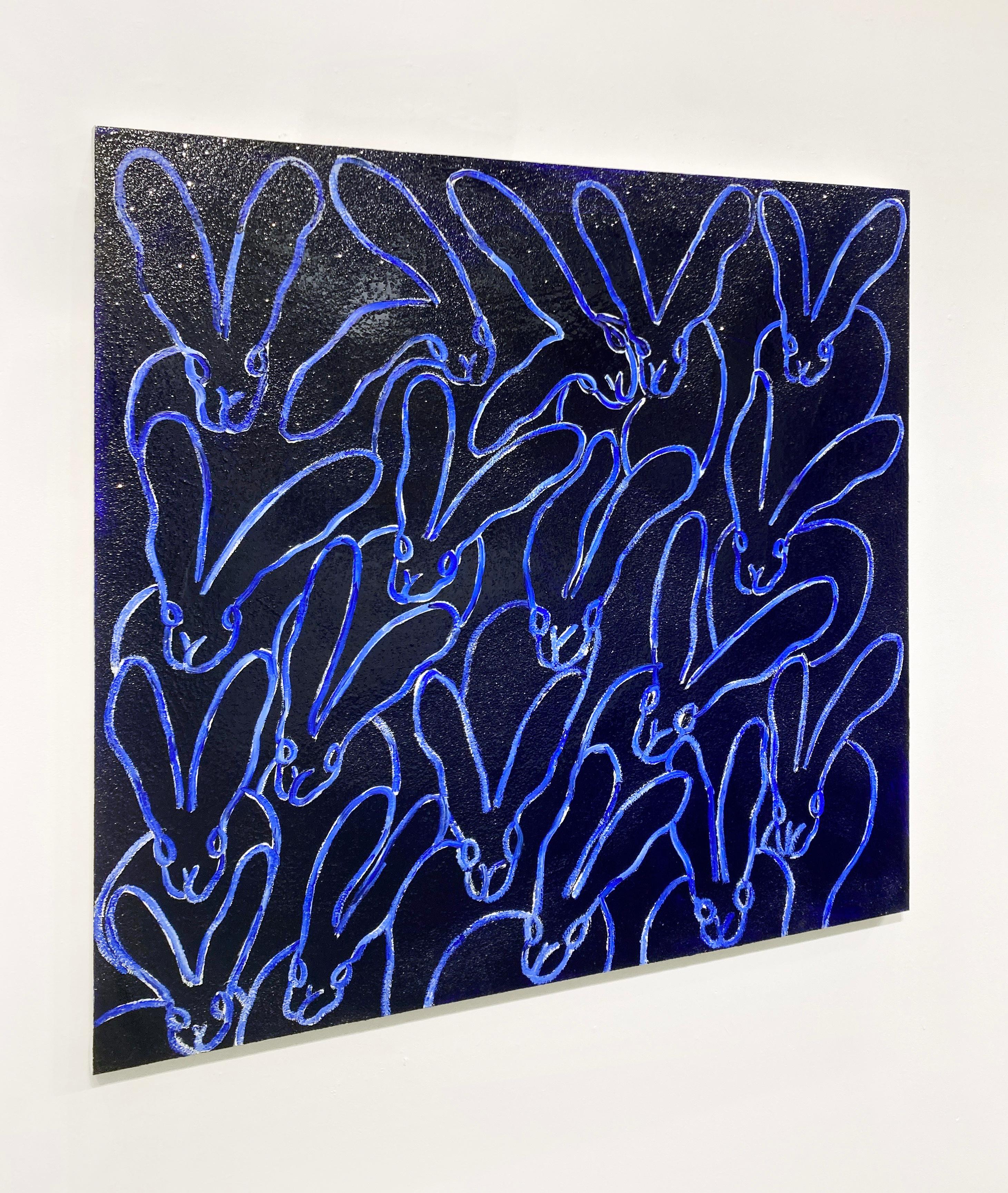 Blue Rhapsody - Black Animal Painting by Hunt Slonem