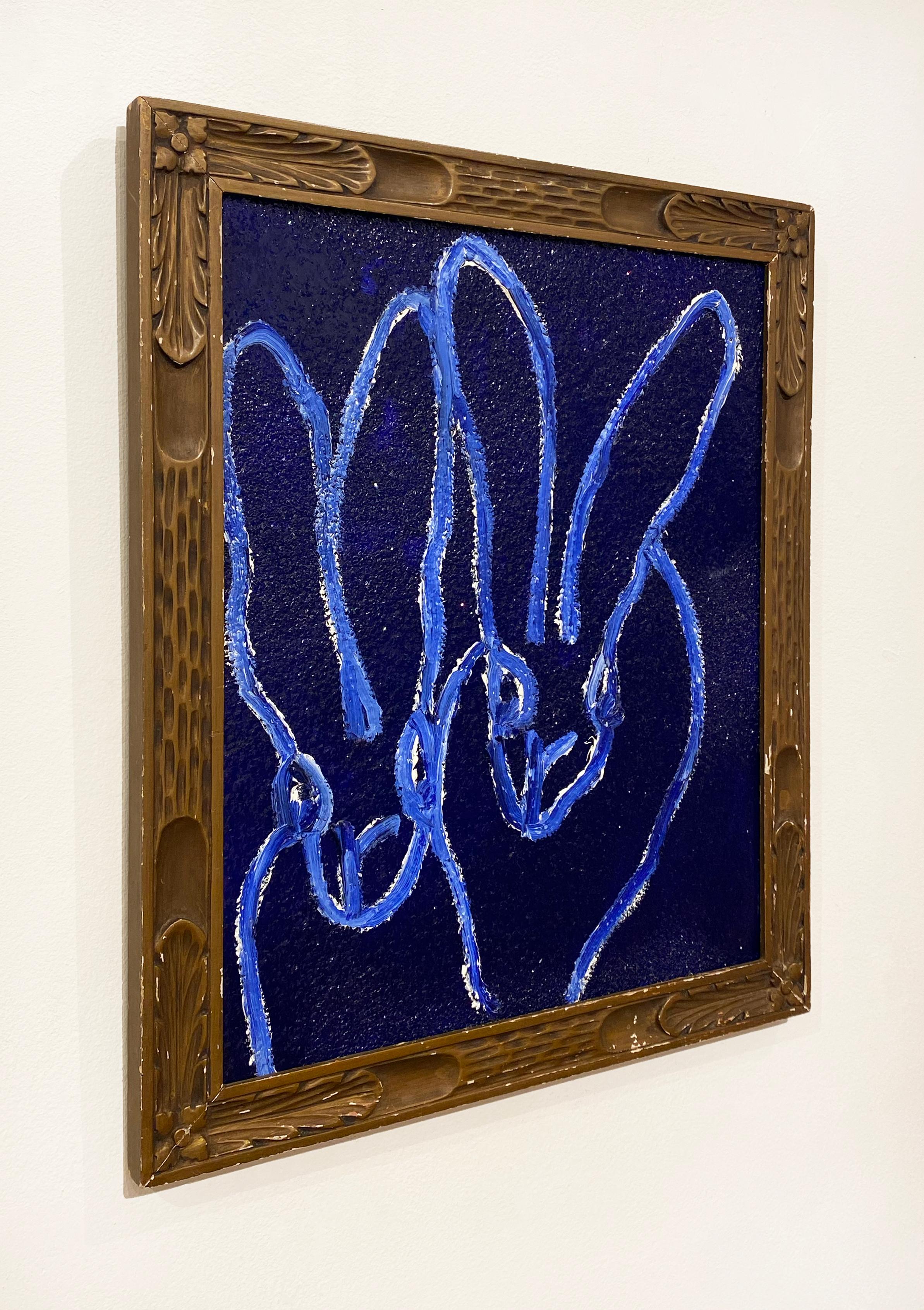 Artist:  Slonem, Hunt
Title:  Blues Again
Date:  2019
Medium:  Oil & Acrylic w/ Diamond Dust on Wood
Unframed Dimensions:  17