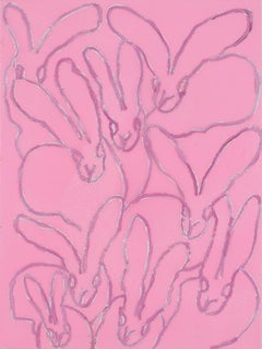 Blush / Pink "Bunny Painting" by Hunt Slonem 