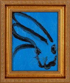 Blusy (Black Outlined Bunny on Royal Blue Background)