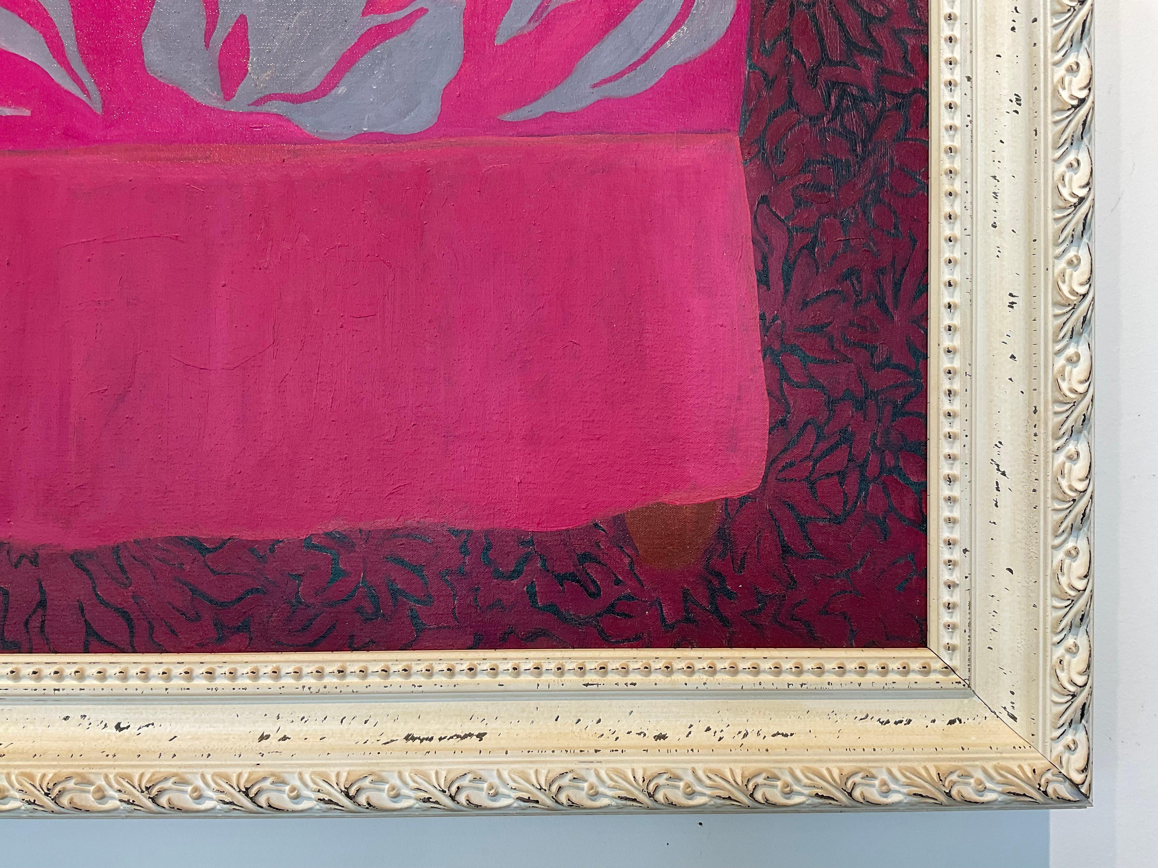 This early Hunt Slonem interior piece was painted in 1977. In 1980, they published an edition of 250 serigraphs of this painting. The large scale is a perfect focal point for any room. 

Unframed dimensions: 48” x 72”