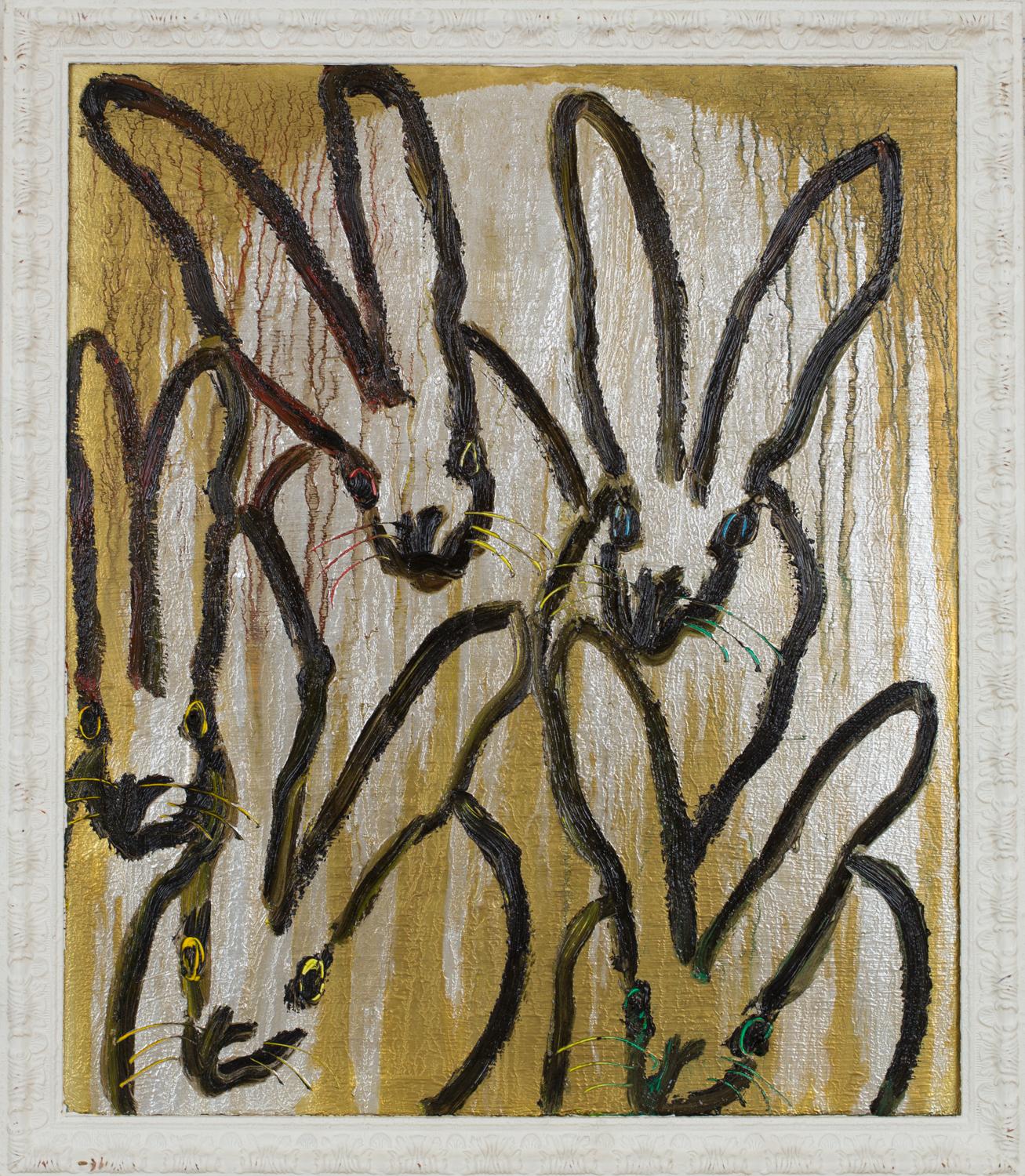 Hunt Slonem Animal Painting - Bunny Huddle