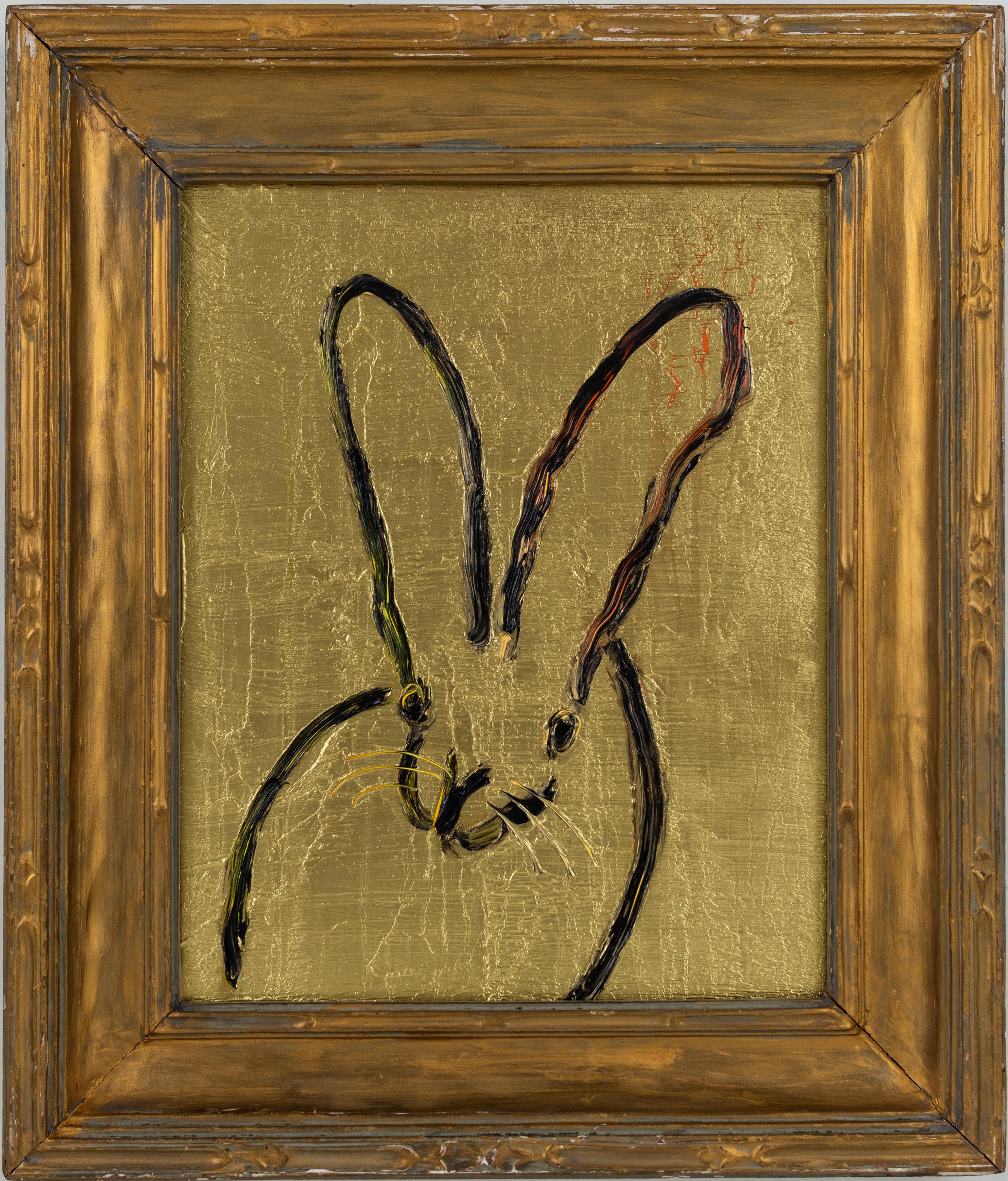 Hunt Slonem Animal Painting - Bunny In Gold