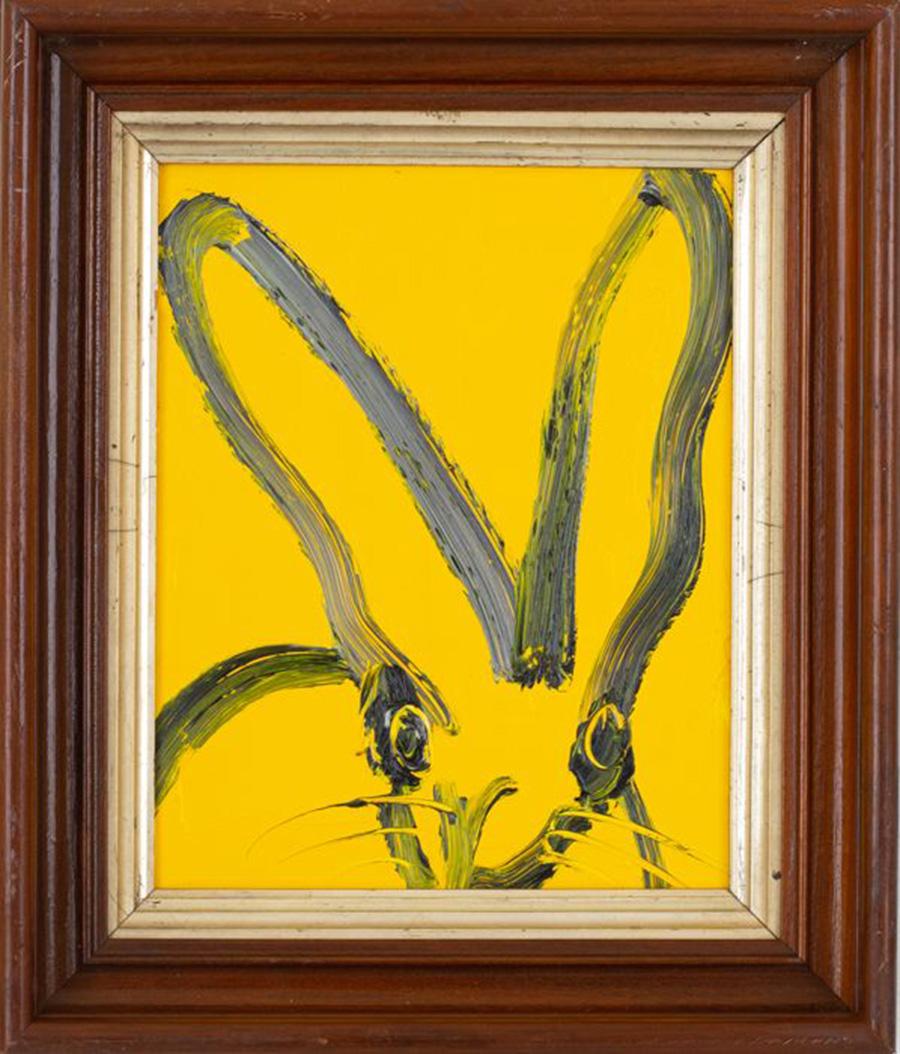 Hunt Slonem Animal Painting - Bunny on Yelllow