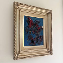 Peinture à l'huile sur toile sans titre, papillons, néo-expressionniste, 2025