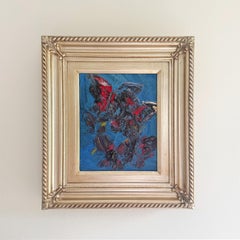 Peinture à l'huile sur toile sans titre, papillons, néo-expressionniste, 2025