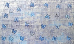 Ascension, butterflies on blue & silver