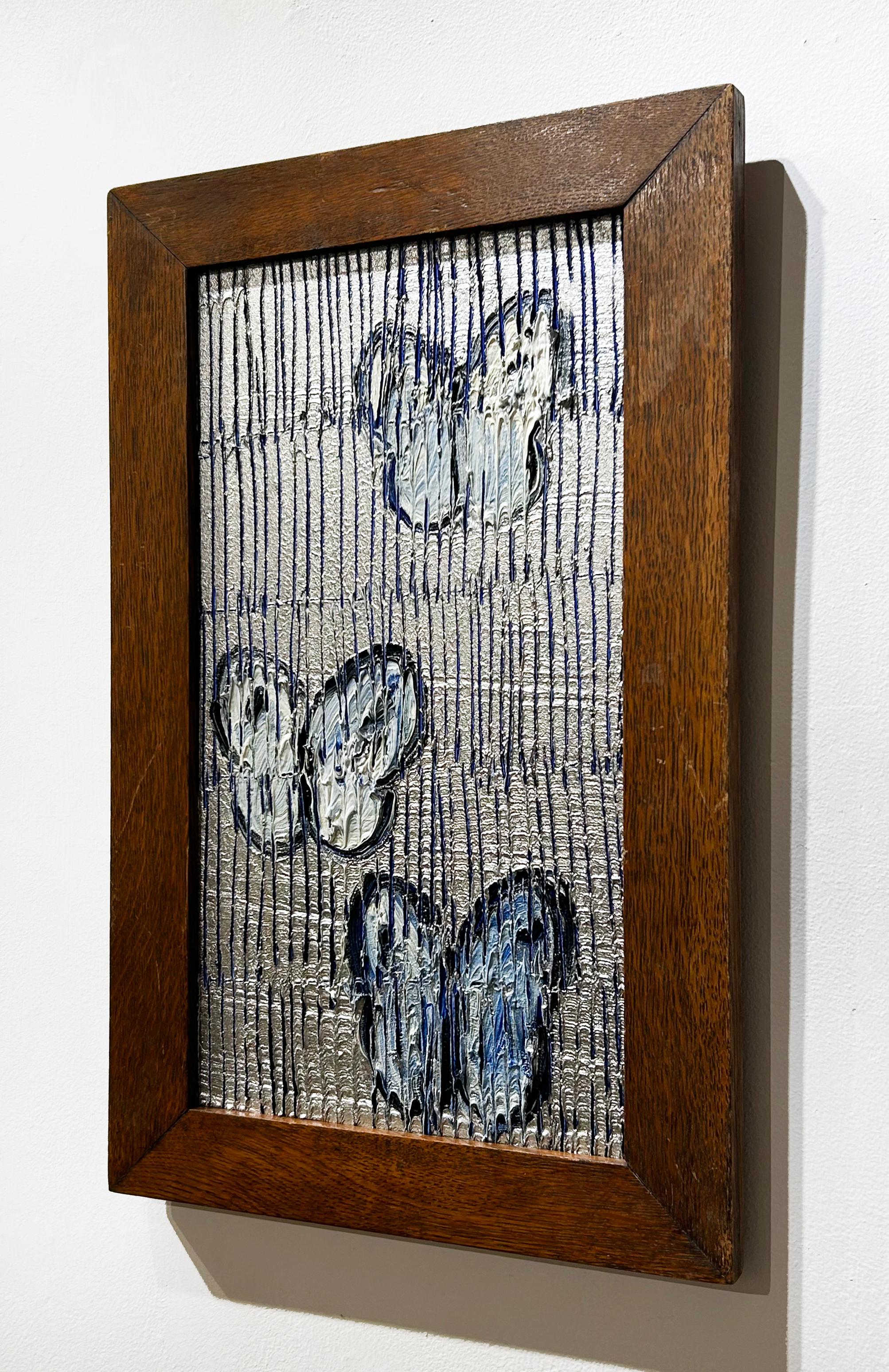 Butterflies Silver - Contemporary Painting by Hunt Slonem