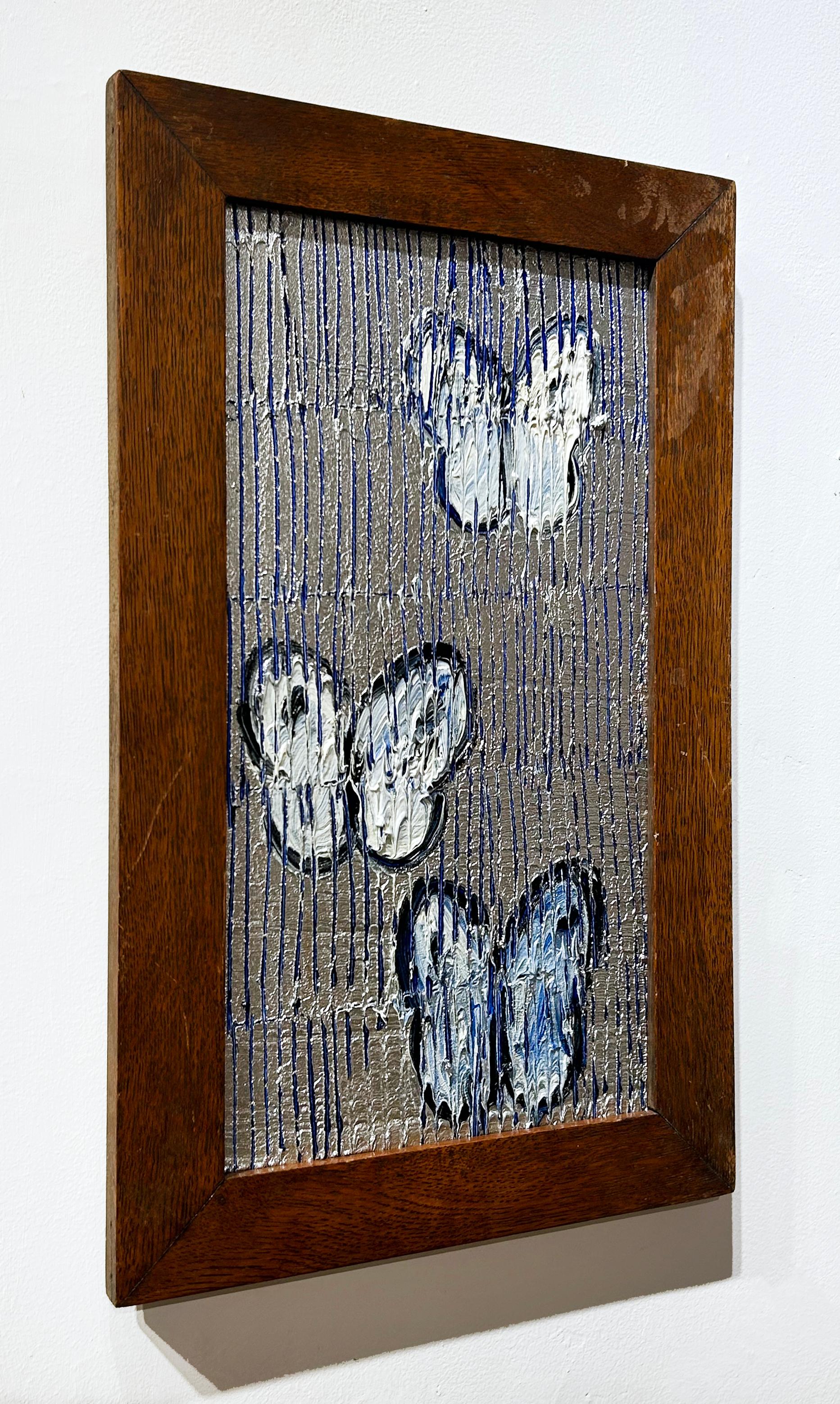 Artist:  Slonem, Hunt
Title: Butterflies Silver
Date:  2024
Medium:  Oil on Wood
Unframed Dimensions:  16.5