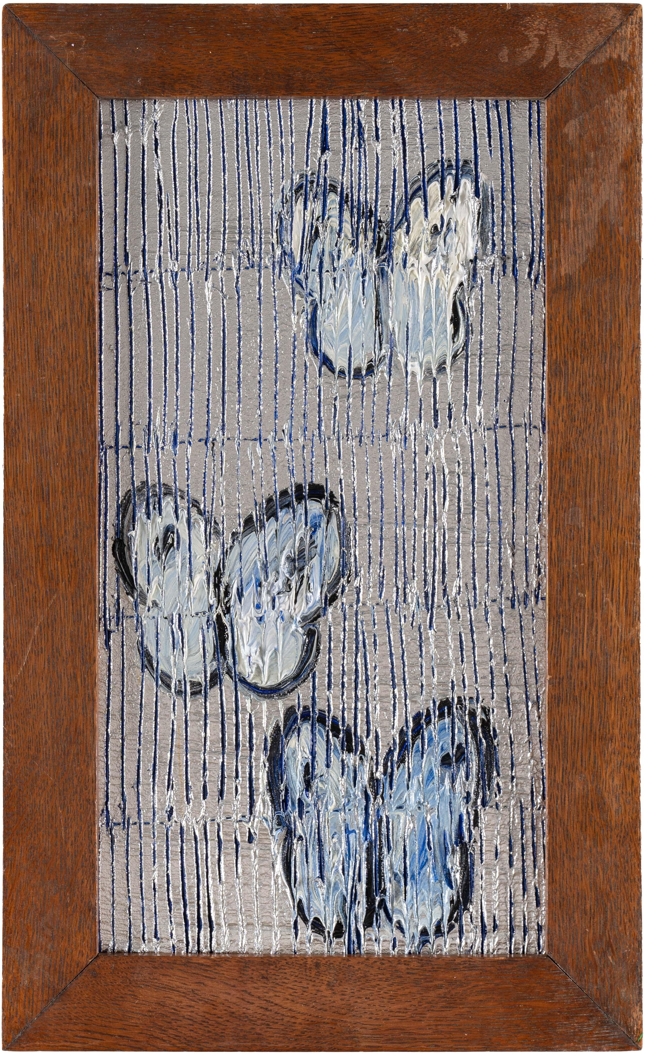 Butterflies Silver - Painting by Hunt Slonem