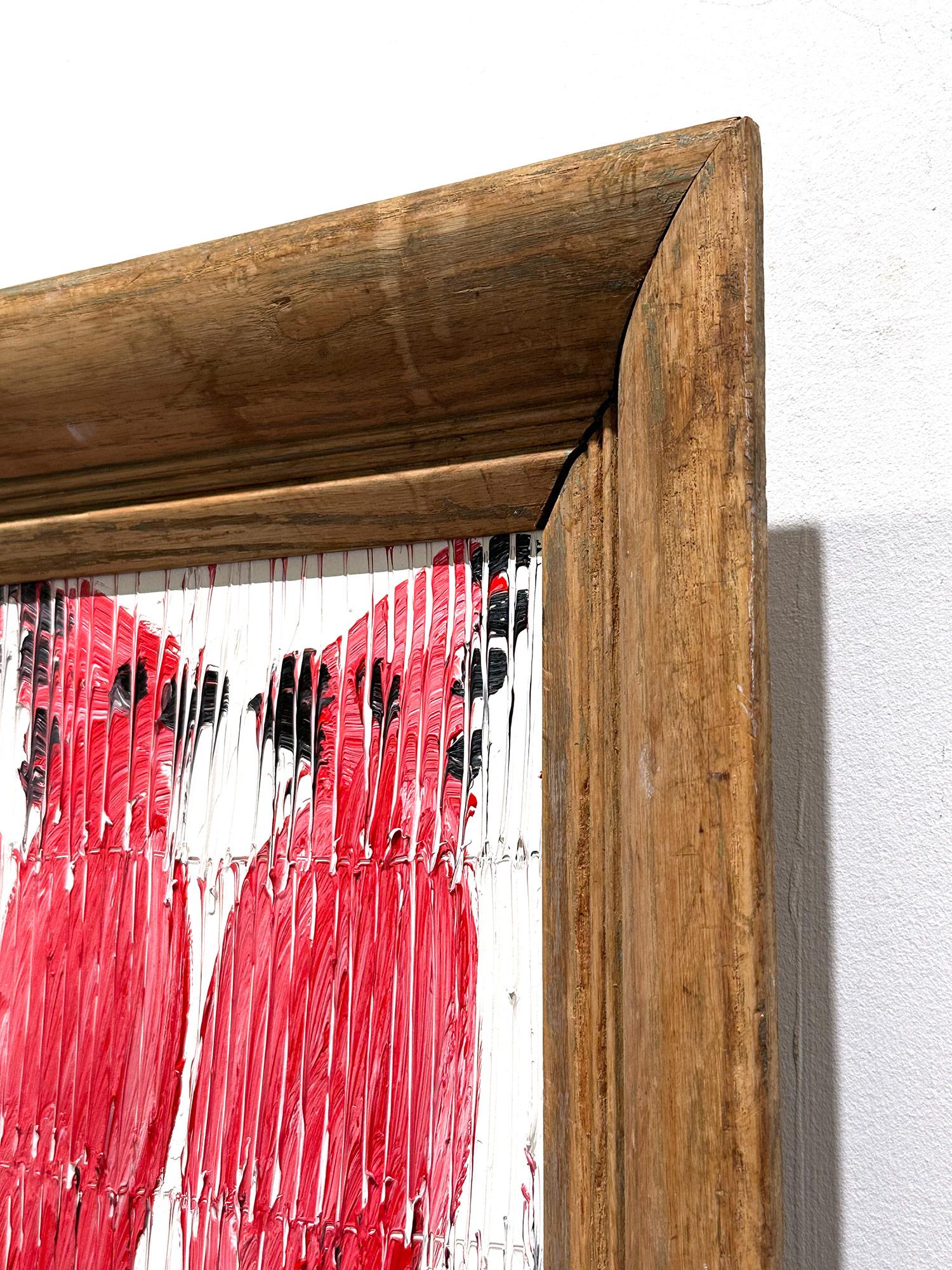 Peinture à l'huile sur panneau de bois, Cardinals rouges sur fond blanc, Virginie cardinale en vente 4