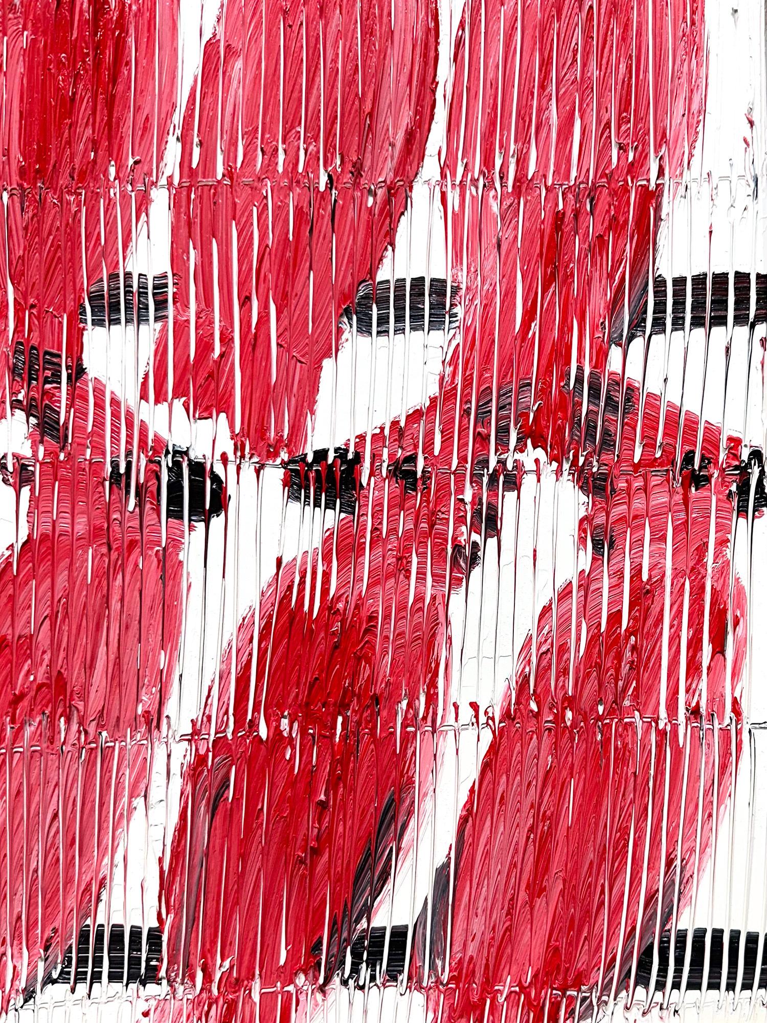 Peinture à l'huile sur panneau de bois, Cardinals rouges sur fond blanc, Virginie cardinale - Néo-expressionnisme Painting par Hunt Slonem