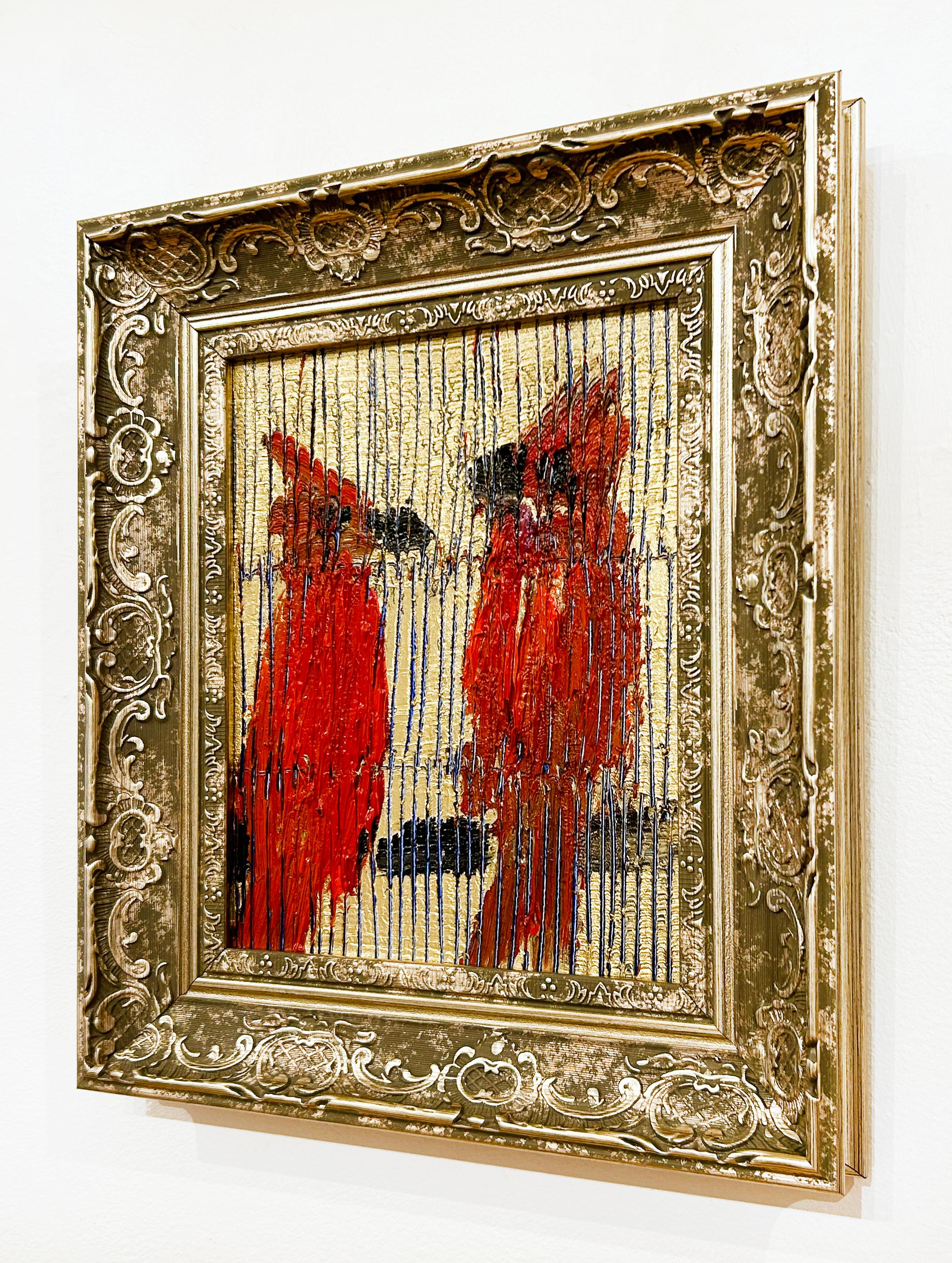 Artist:  Slonem, Hunt
Title: Cardinals
Date:  2024
Medium:  Oil on Wood
Unframed Dimensions:  10