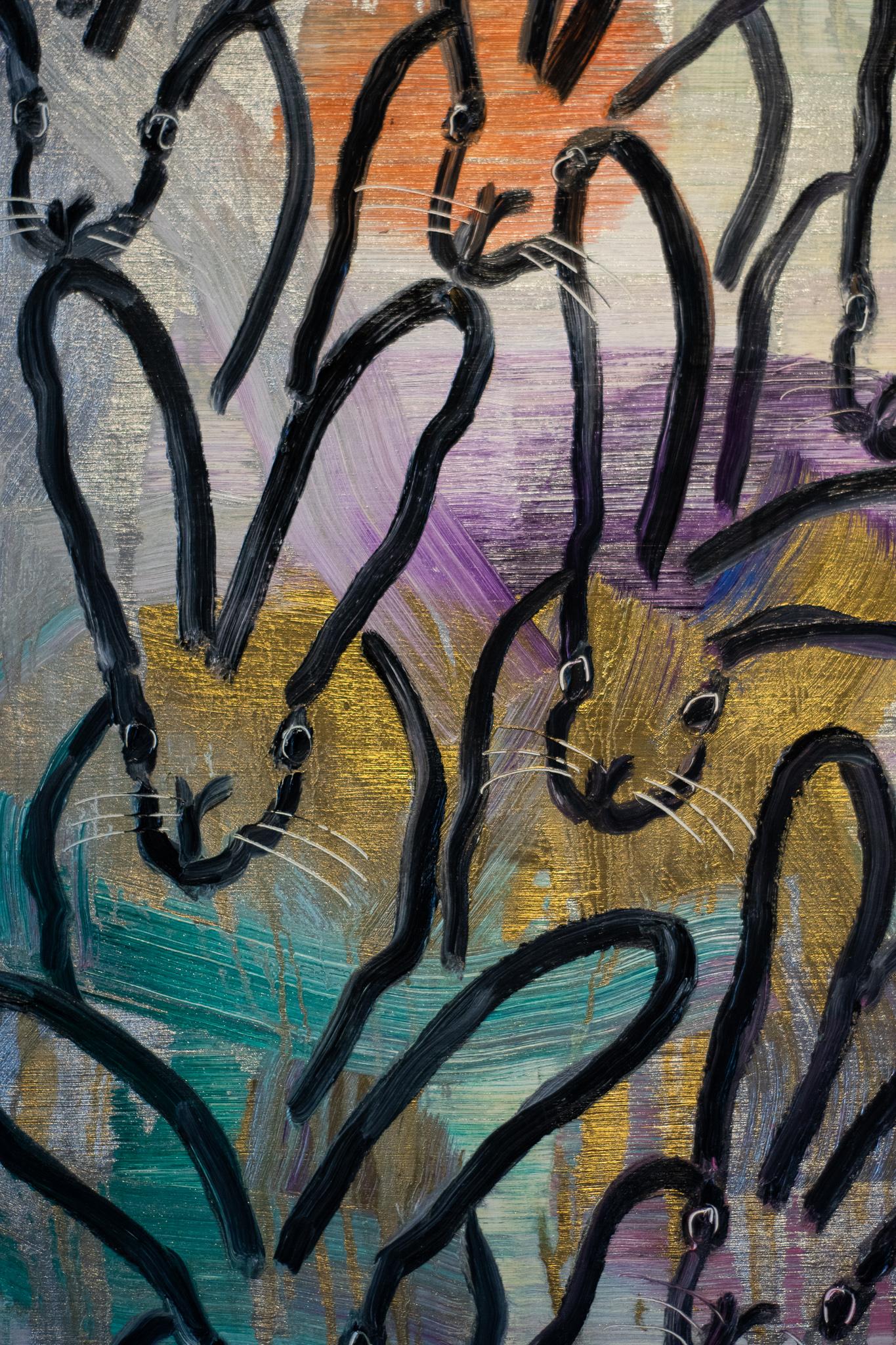 Chinensis Lights (Grau), Animal Painting, von Hunt Slonem