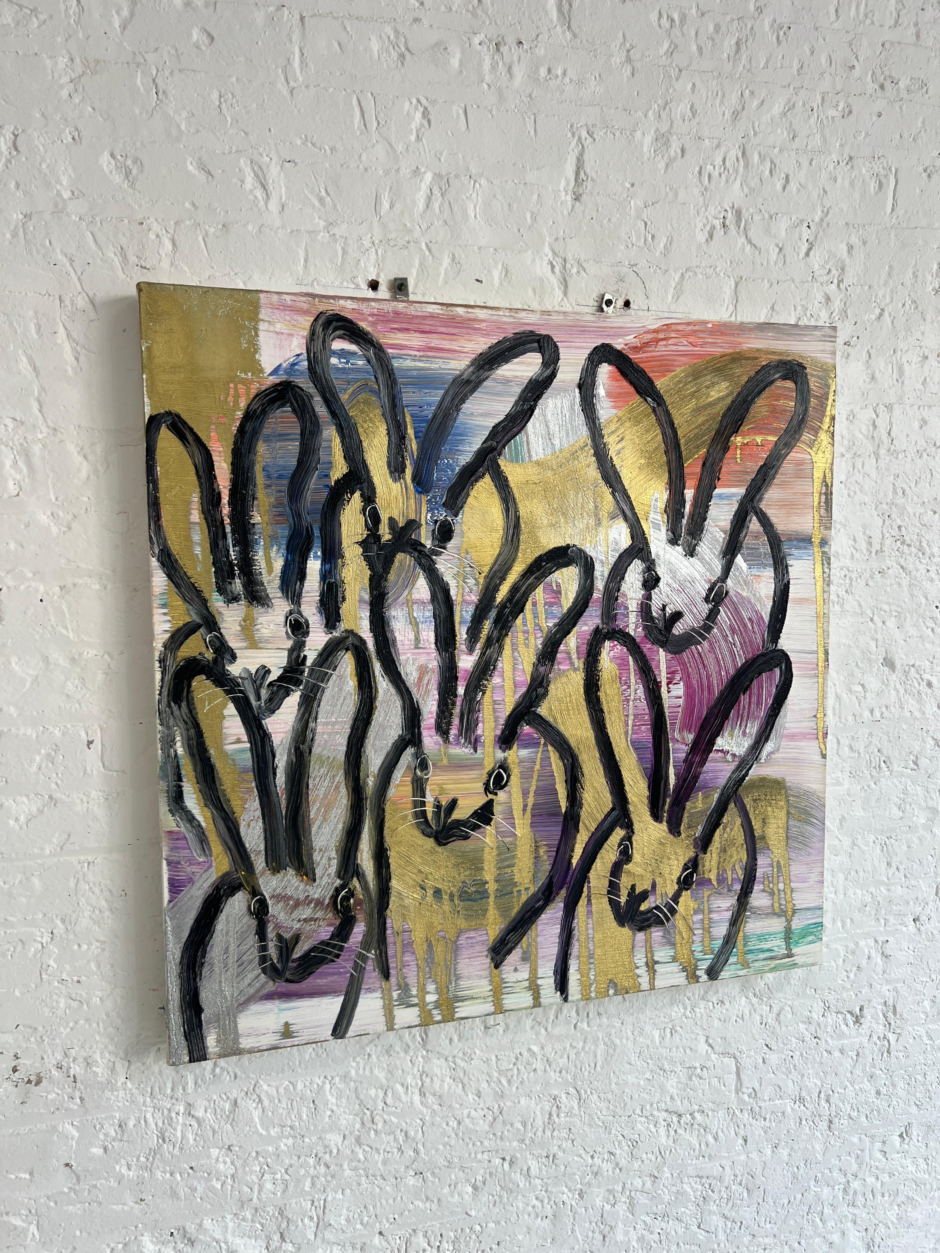 Chinensis Mardi Gras - Beige Animal Painting by Hunt Slonem