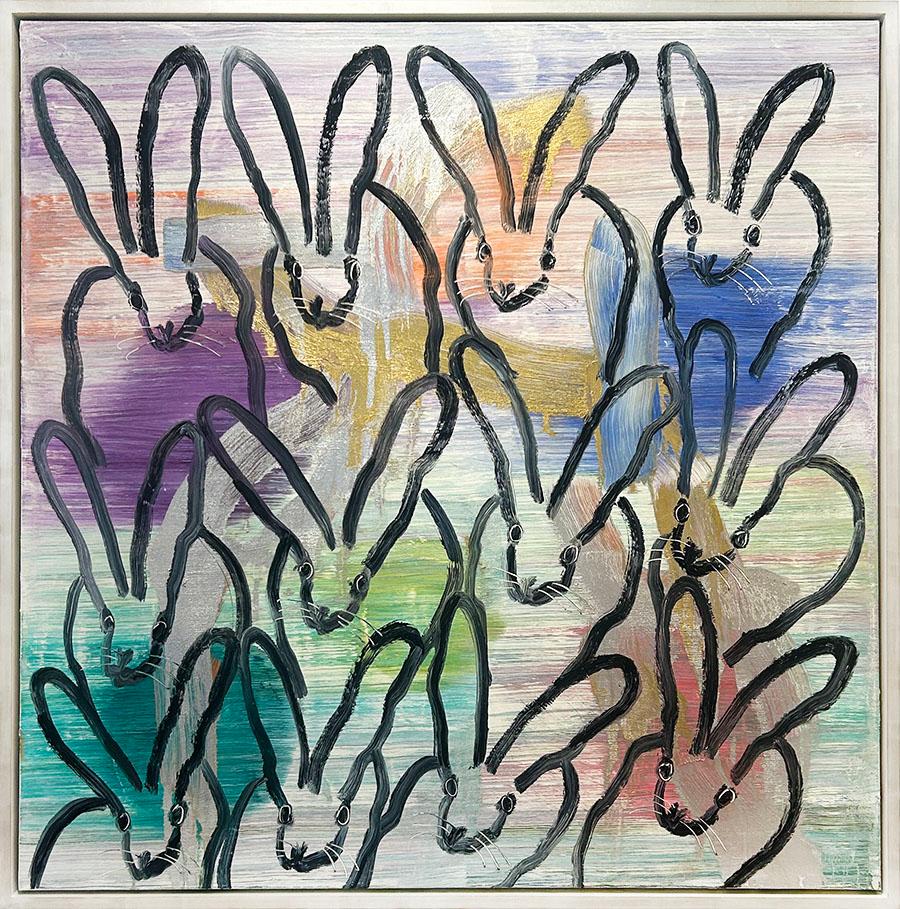 Artist:  Slonem, Hunt
Title:  Chinensis Parade Route
Series:  Bunnies
Date:  2022
Medium:  Oil on Canvas
Unframed Dimensions:  48" x 48"
Framed Dimensions: 50" x 50"
Signature:  Signed by Artist on Verso
Edition:  Unique

Hunt Slonem is a veteran to