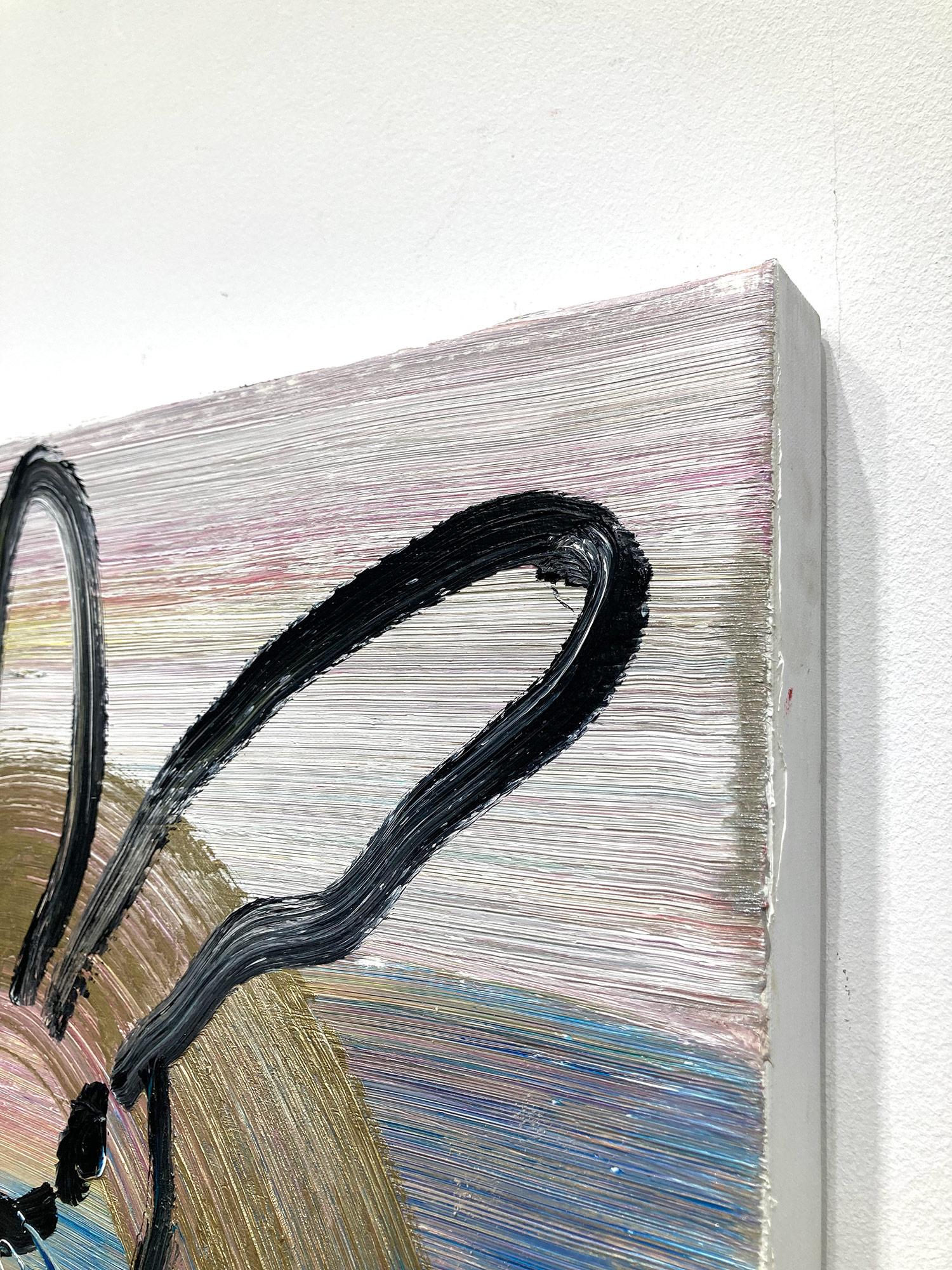 „Chinensis Picul Rabbit“ Mehrfarbig auf Gold & Silber Ölgemälde auf Leinwand im Angebot 10