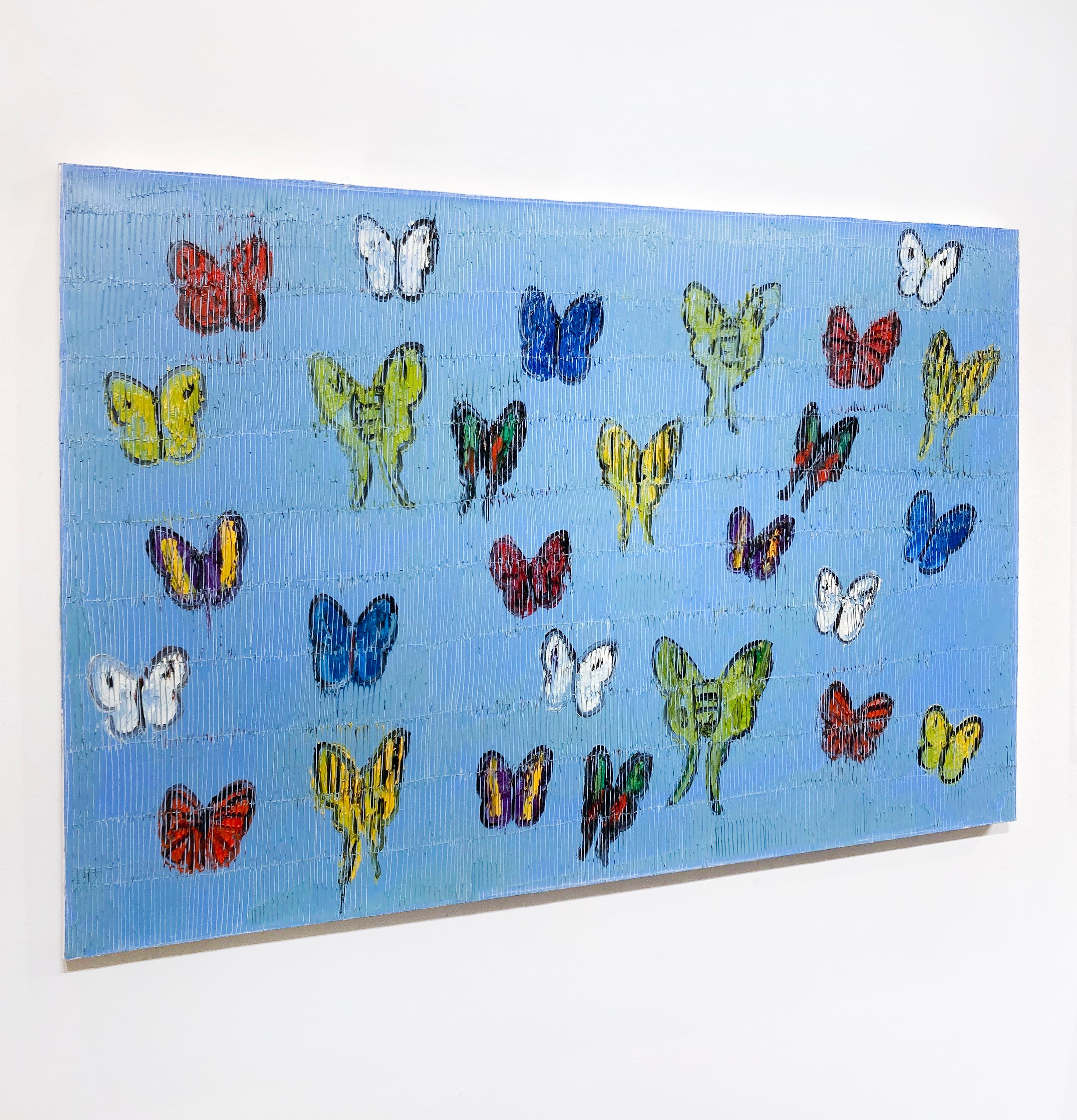 Cloud 9 - Blue Animal Painting by Hunt Slonem