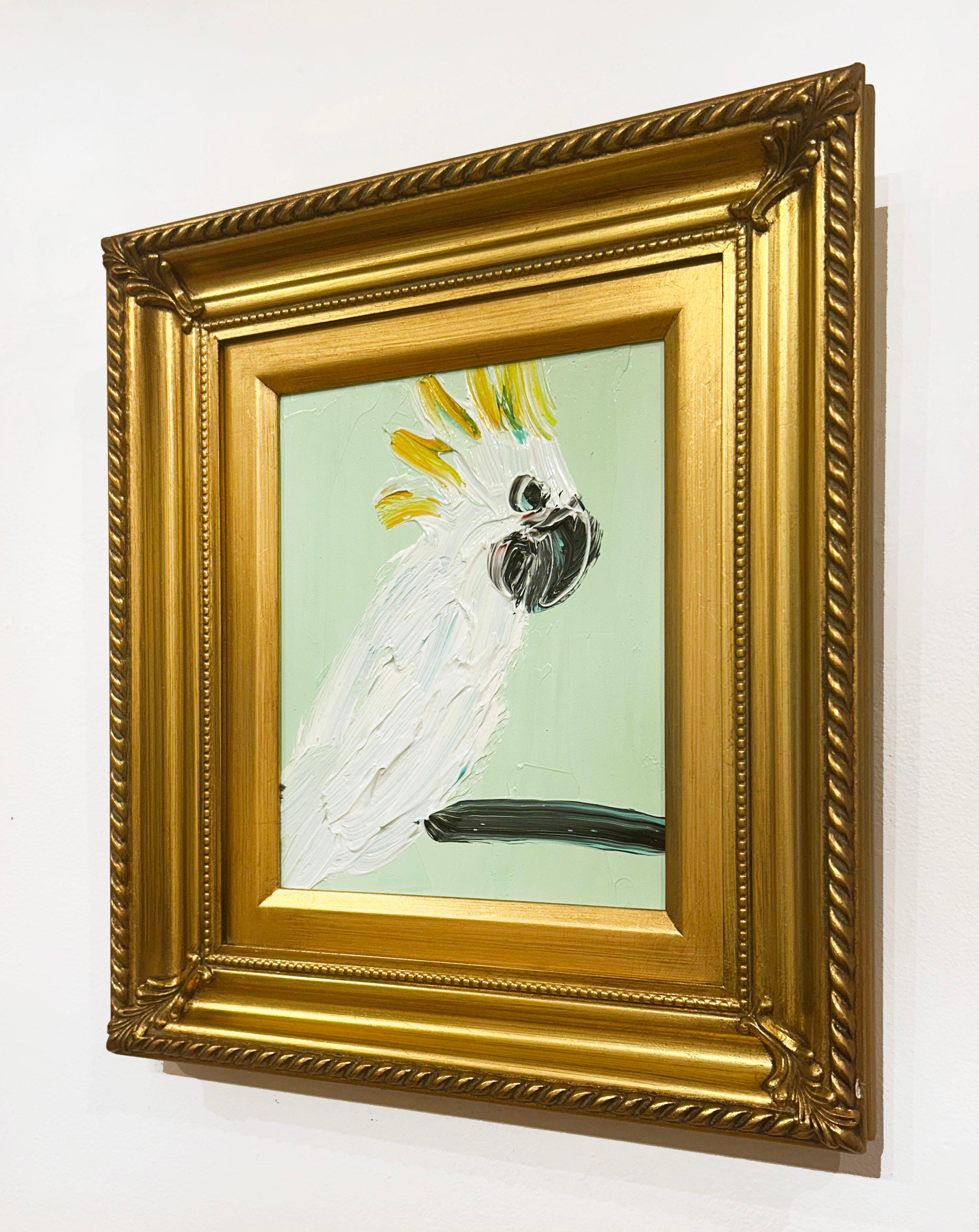Cockatoo - Beige Animal Painting by Hunt Slonem