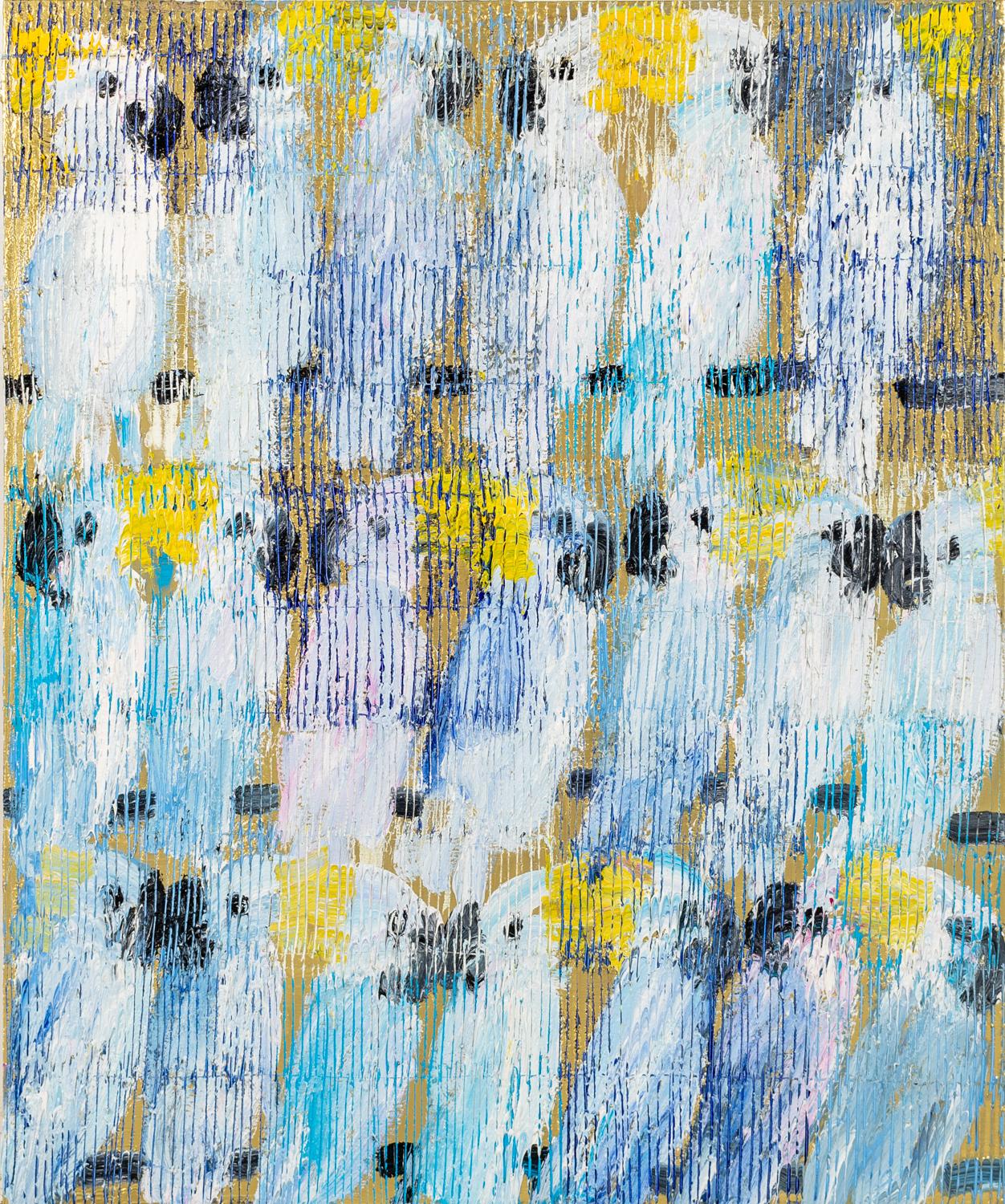 Hunt Slonem Animal Painting – Schmetterling Geburtstag von Kockatoo
