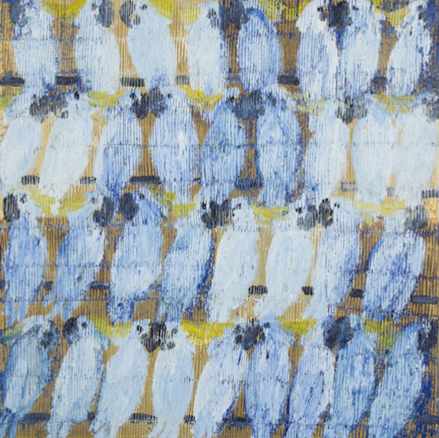 Cockatoo Whisper - Painting by Hunt Slonem