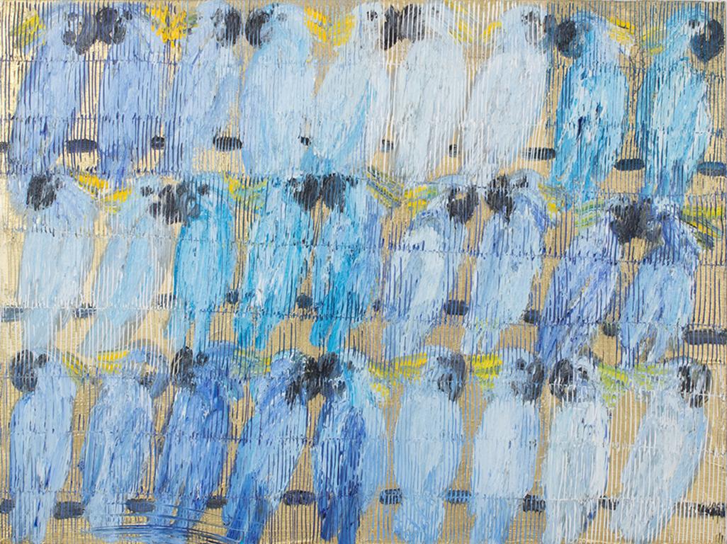 Hunt Slonem Animal Painting - Cockatoo Whispers