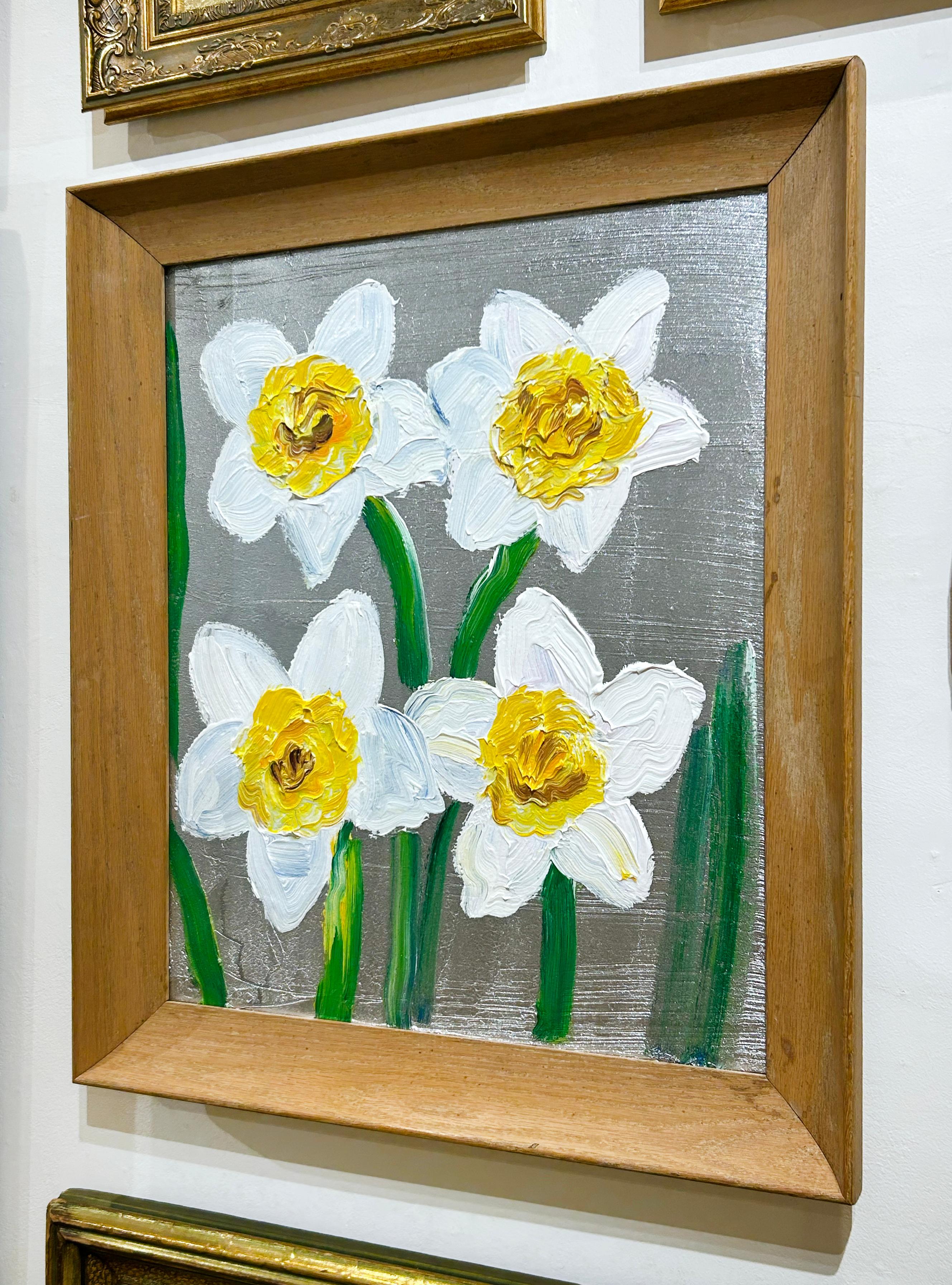Daffodils - Contemporary Painting by Hunt Slonem