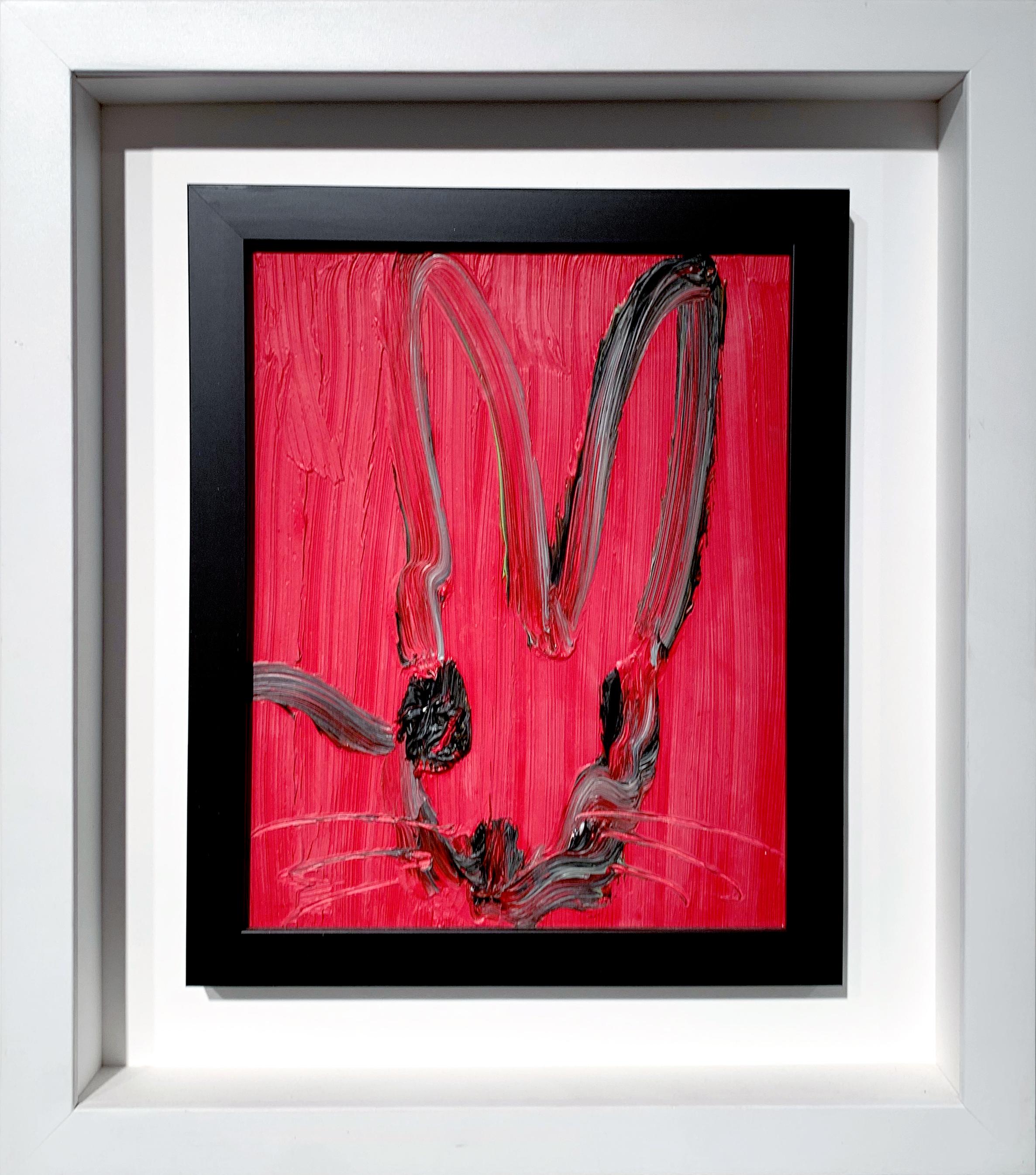 Hunt Slonem Animal Painting - Dark Red Bunny