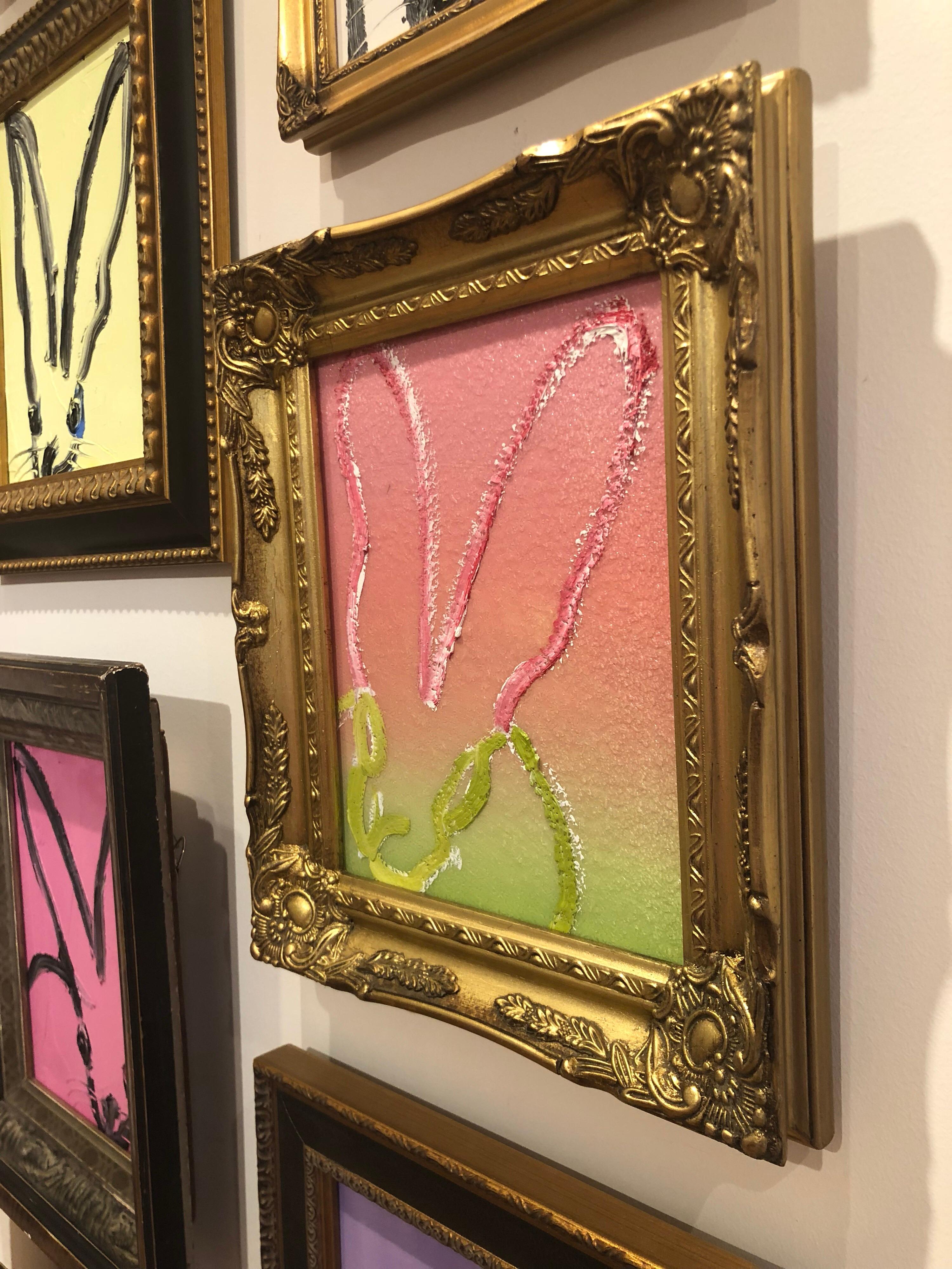 Artist:  Slonem, Hunt
Title:  Diamond Ombre Bunny
Date:  2018
Medium:  Oil on panel with acrylic and diamond dust
Framed Dimensions:  10