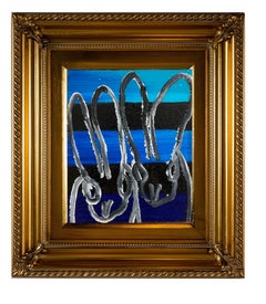 Diamond Strip Painting, Oil and Diamond Dust on Wood, Framed, 2025