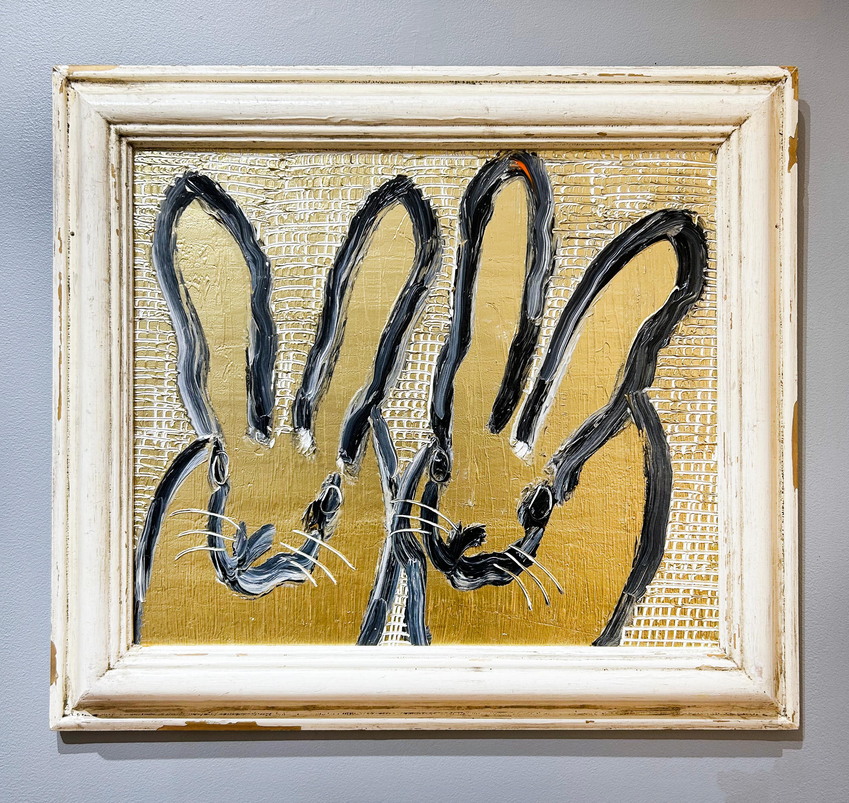 Double Bunny Flurry - Contemporary Painting by Hunt Slonem
