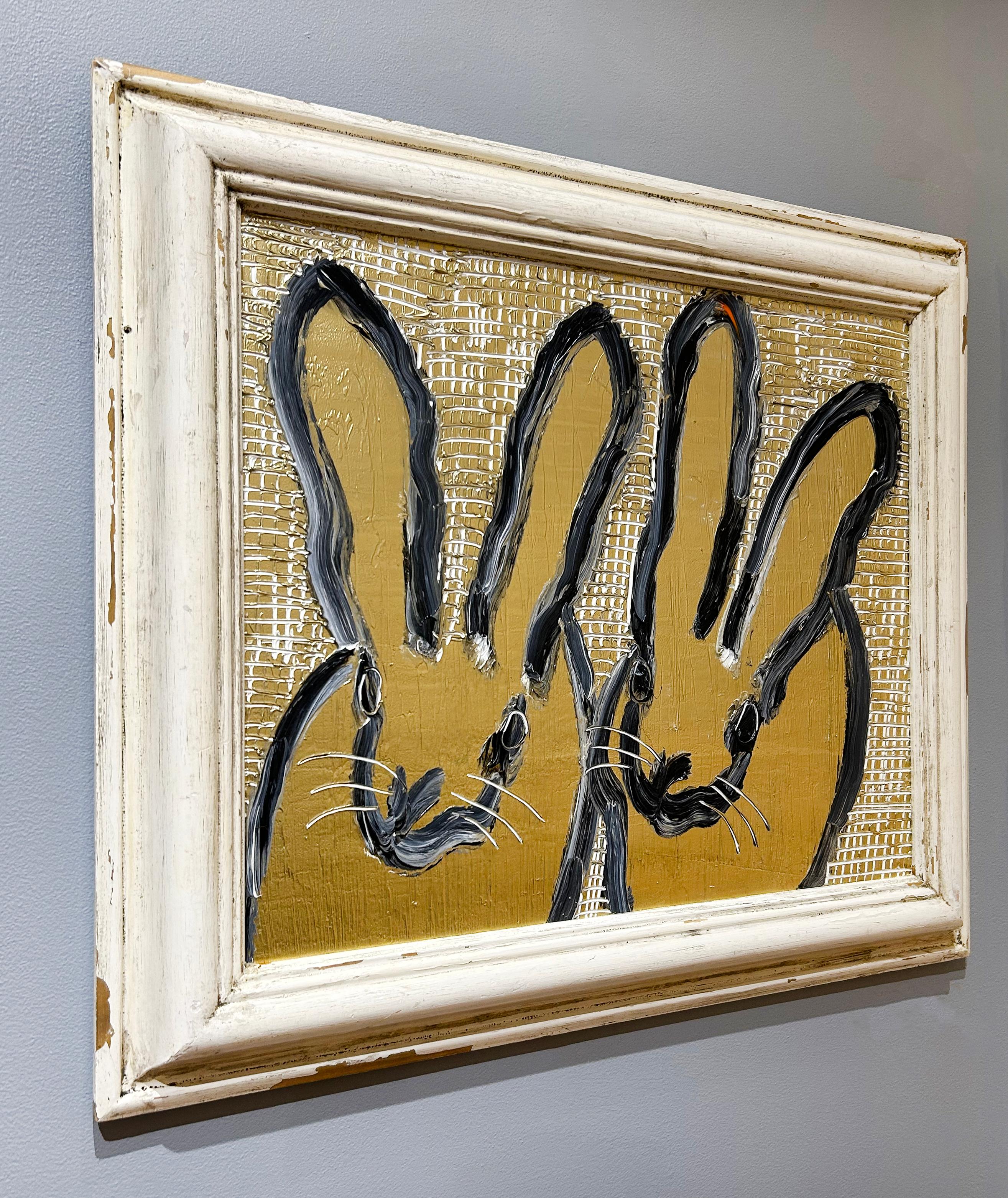 Artist:  Slonem, Hunt
Title: Double Bunny Flurry
Date:  2024
Medium:  Oil on Wood
Unframed Dimensions:  16.5