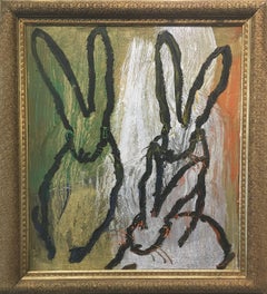 Hunt Slonem bunnies painting 'Double Bunny'