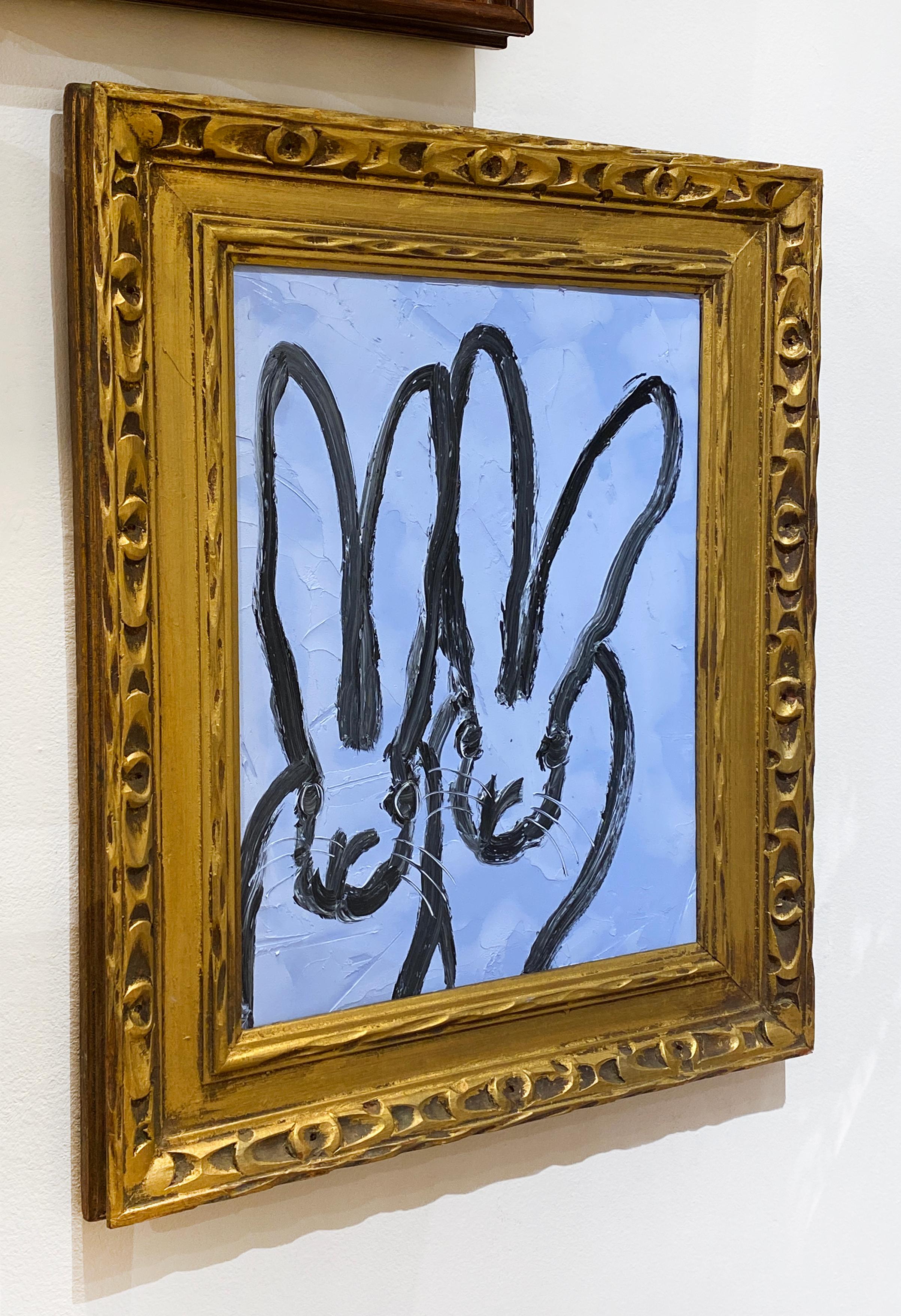 Double Bunny Other Blue - Contemporary Painting by Hunt Slonem