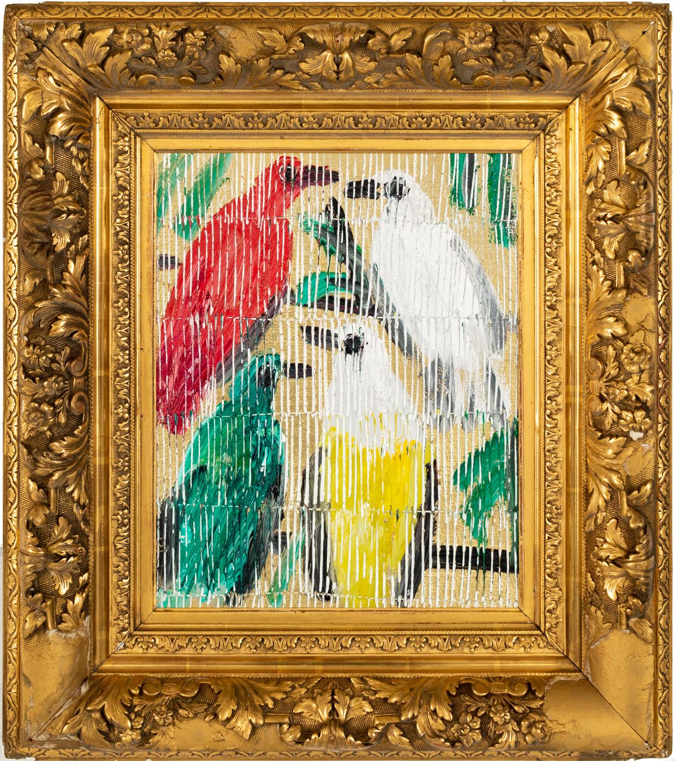 Hunt Slonem Animal Painting – Taube (Friedensplan)