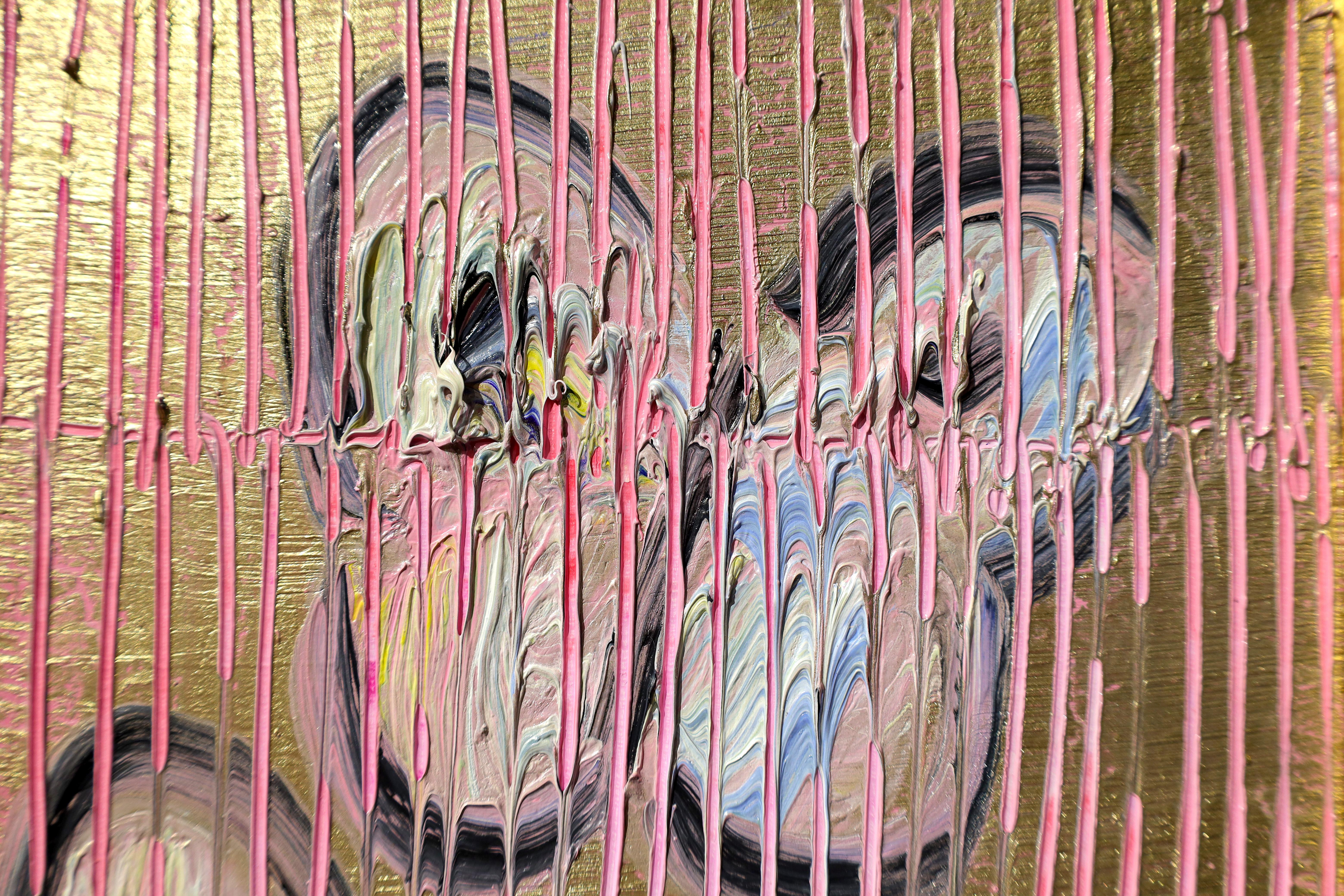 Duetto Volo Rosa' Pittura unica - Figurative Painting Marrone di Hunt Slonem