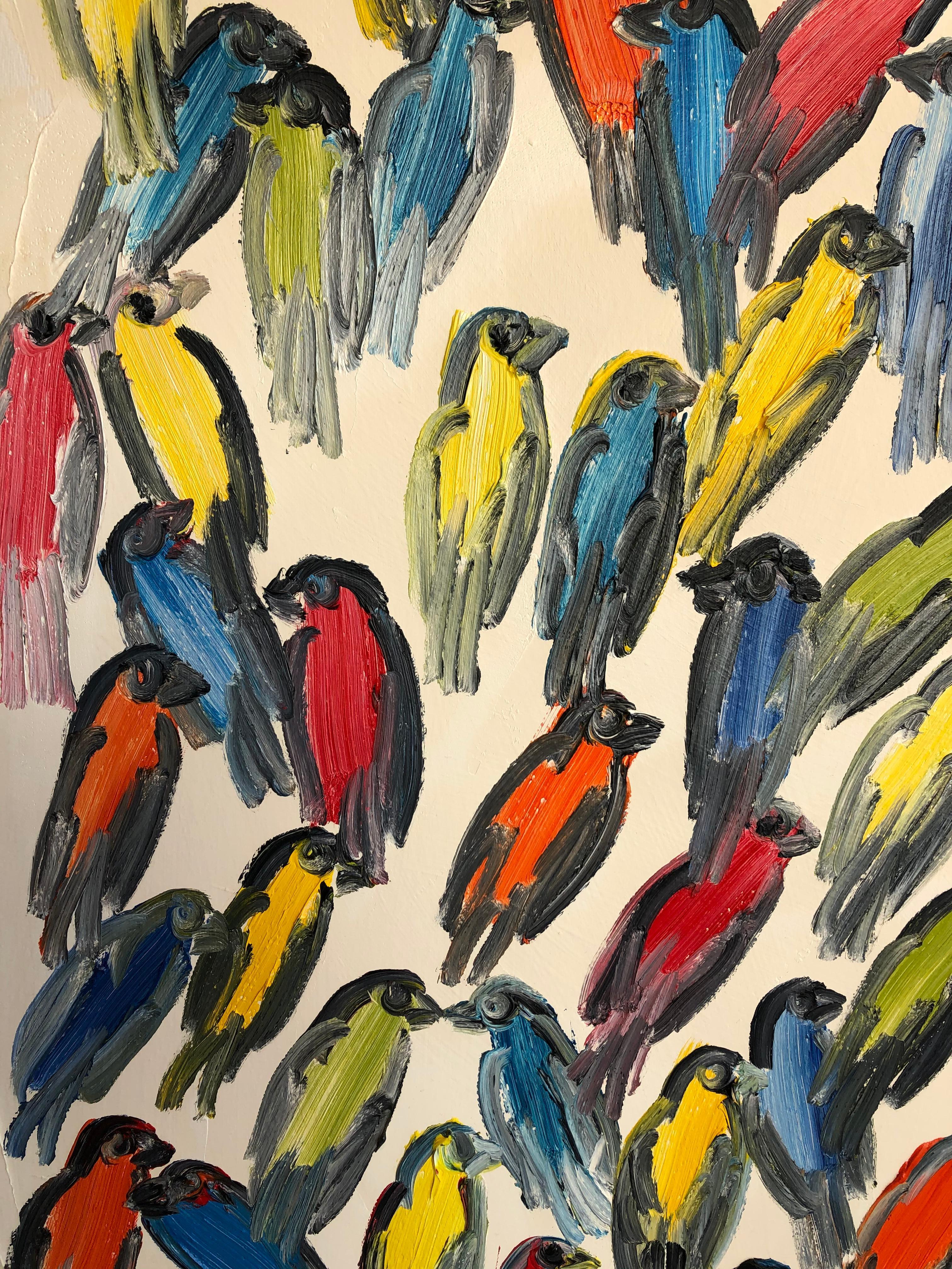 Finches - Contemporary Painting by Hunt Slonem